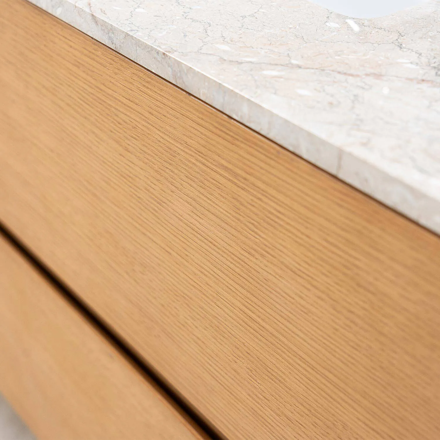 Dubbelkommod Ek 150cm Beige Marmor - Marstrand