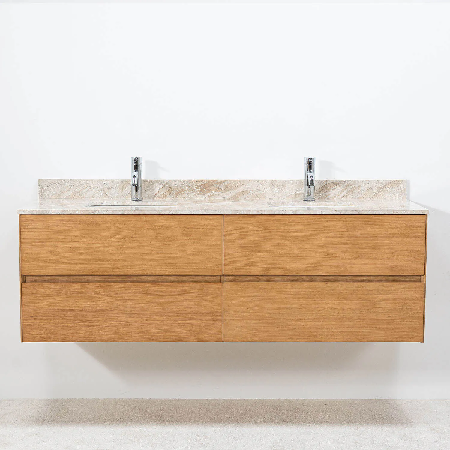 Dubbelkommod Ek 150cm Beige Marmor - Marstrand
