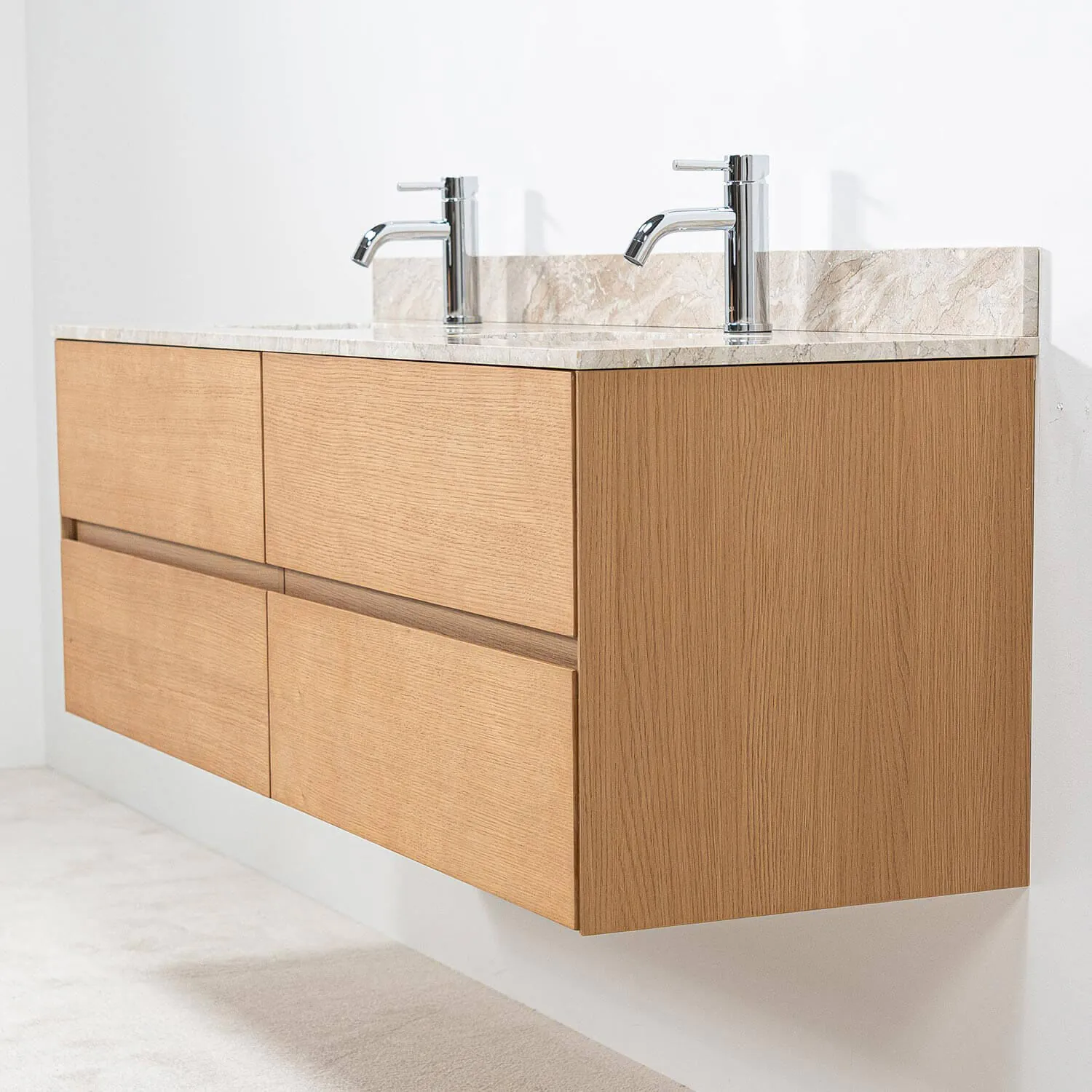Dubbelkommod Ek 150cm Beige Marmor - Marstrand