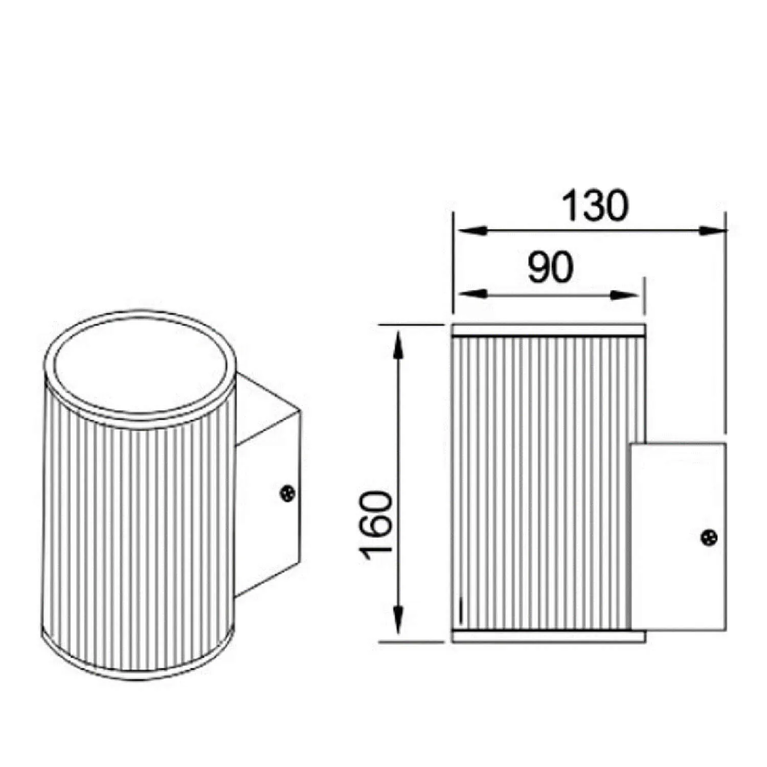 Vägglampa Utomhus Svart Downlight H16cm - Tylösand