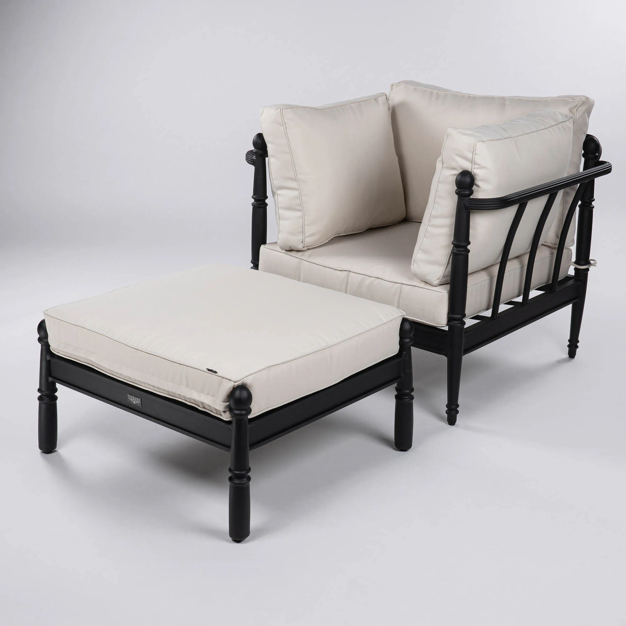 Loungefåtölj Svart Aluminium Capri