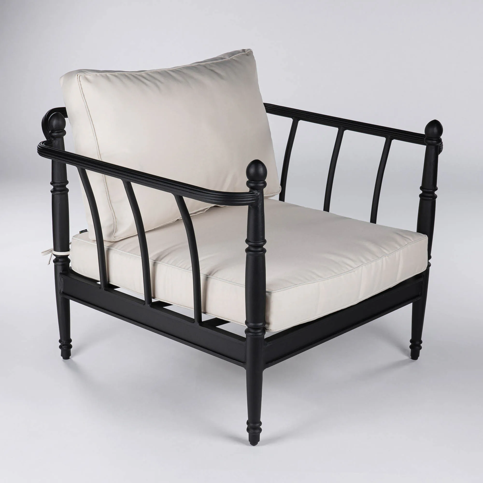Loungefåtölj Svart Aluminium Capri
