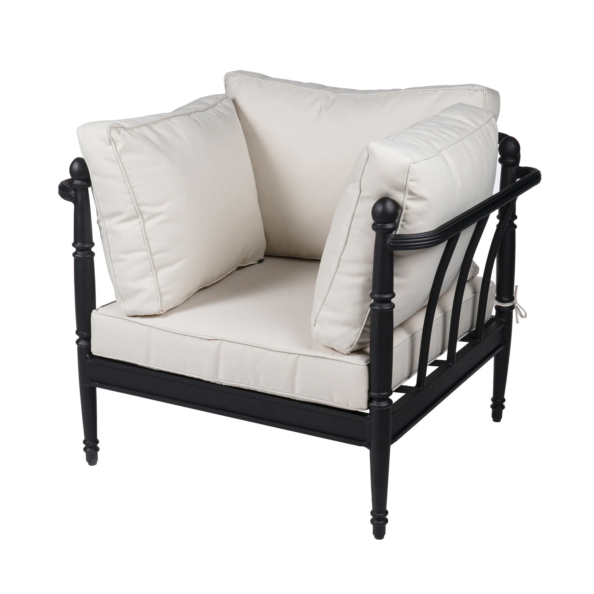 Loungefåtölj Svart Aluminium Capri
