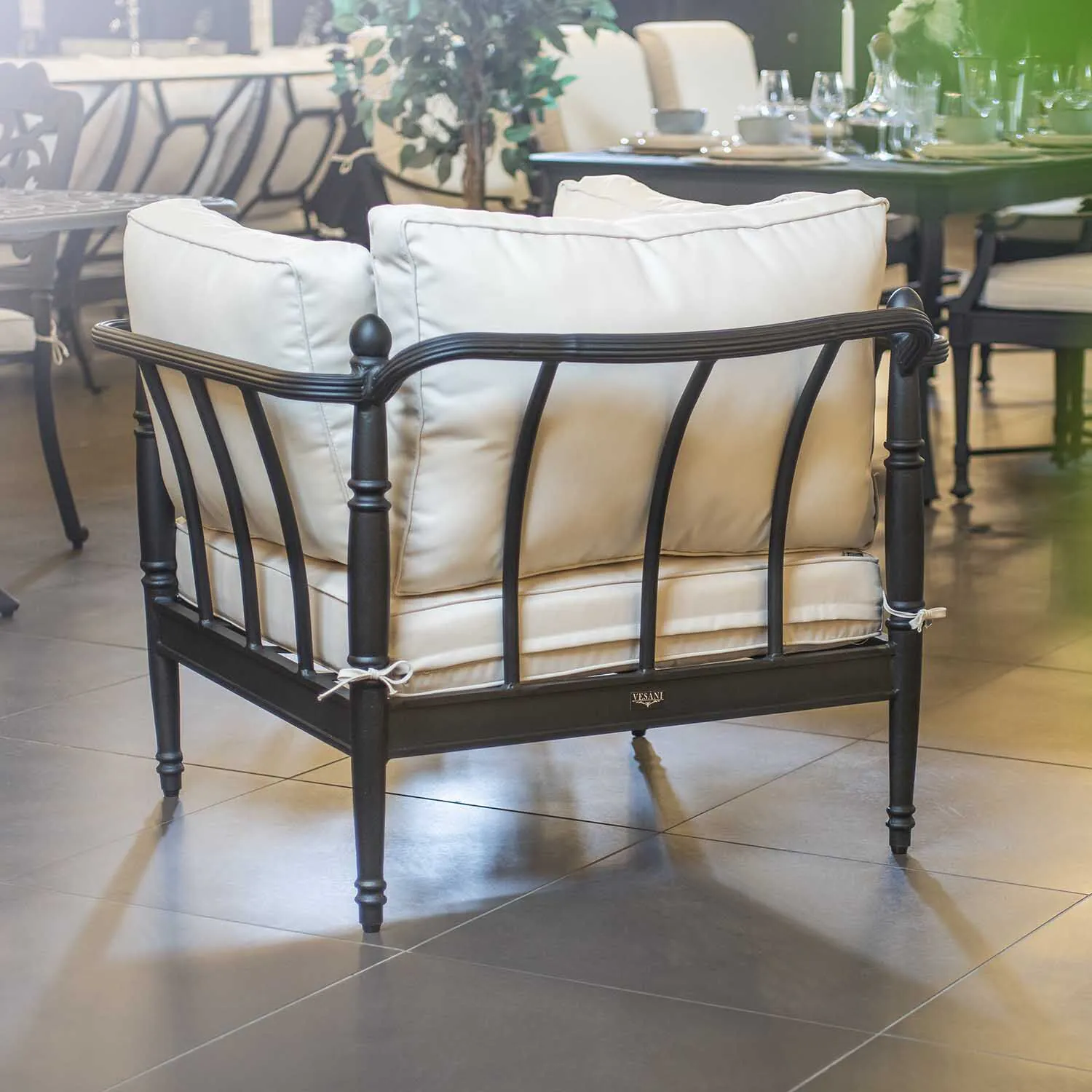 Loungefåtölj Svart Aluminium Capri