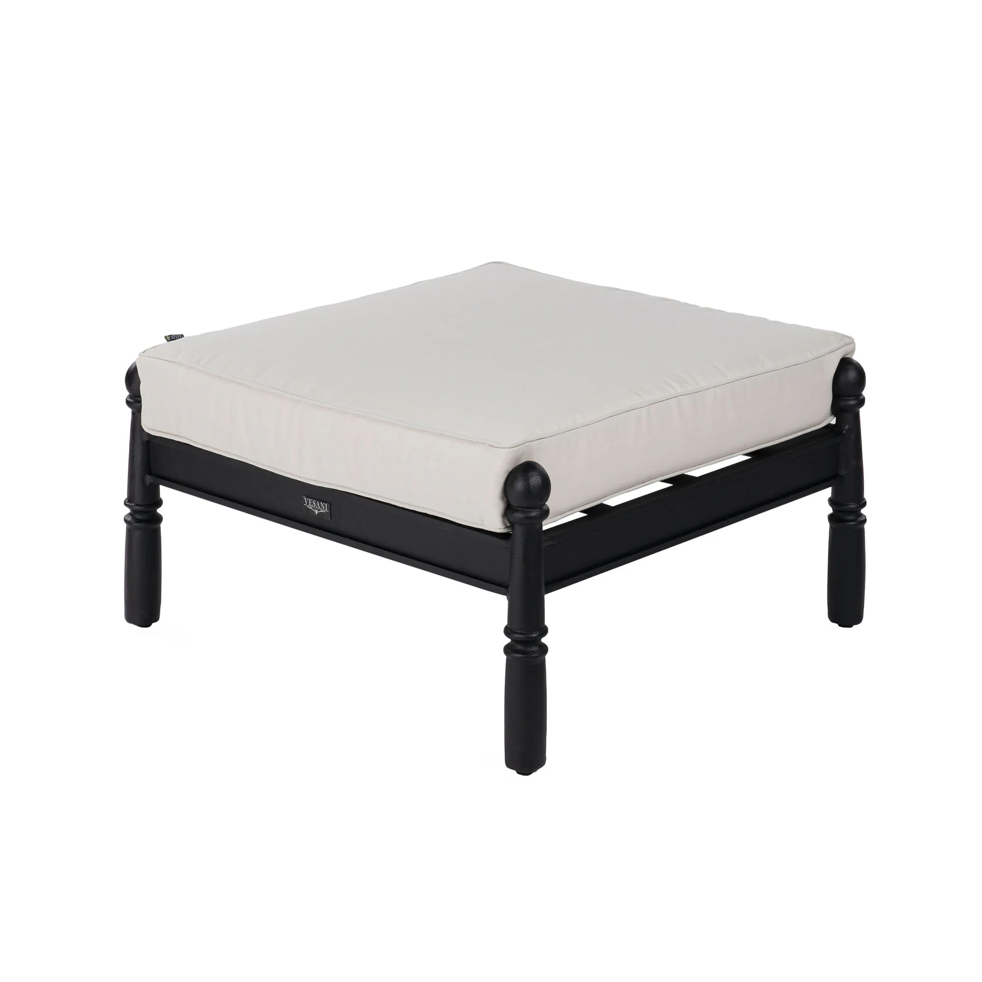 Fotpall Utomhus Svart Aluminium Capri