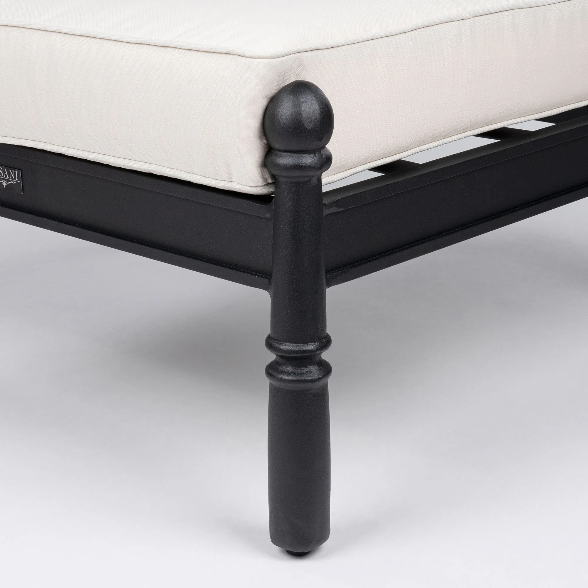 Fotpall Utomhus Svart Aluminium Capri