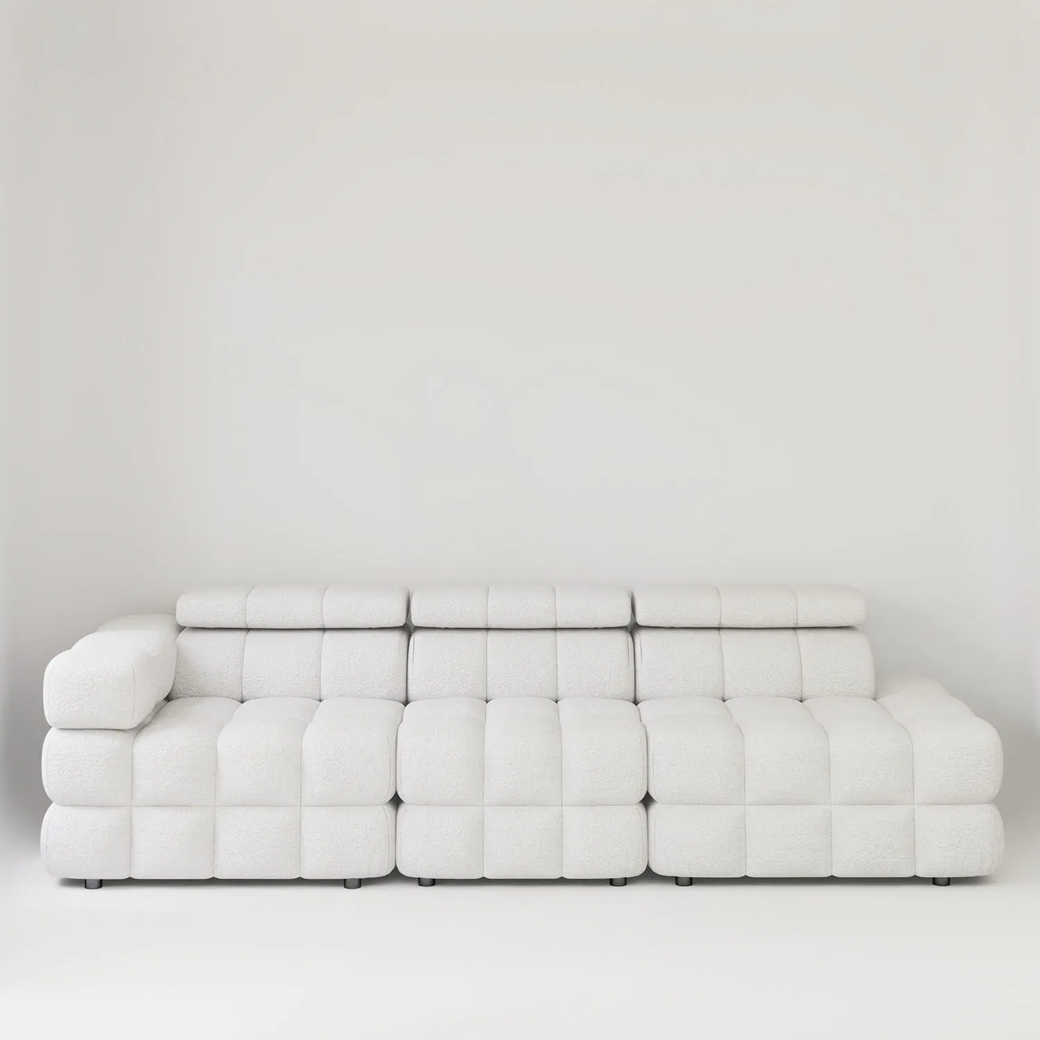 Soffa 3-sits 288cm Vit Boucle Armstöd Vänster - Paris