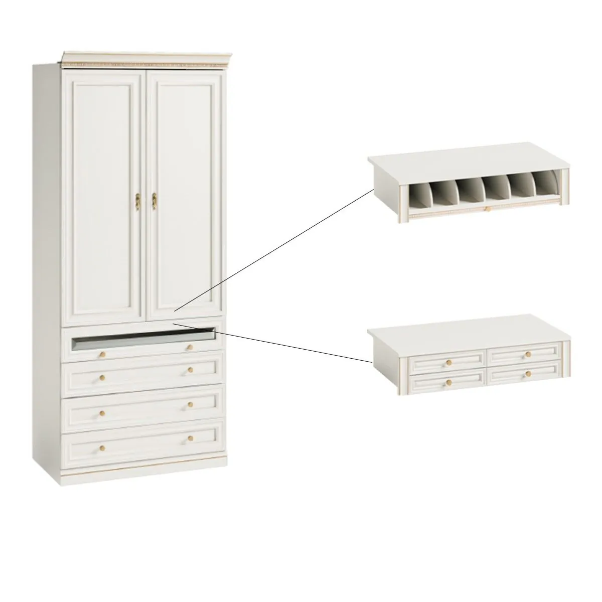 Vit Garderobsmodul 2D03 Panel - Monte Carlo