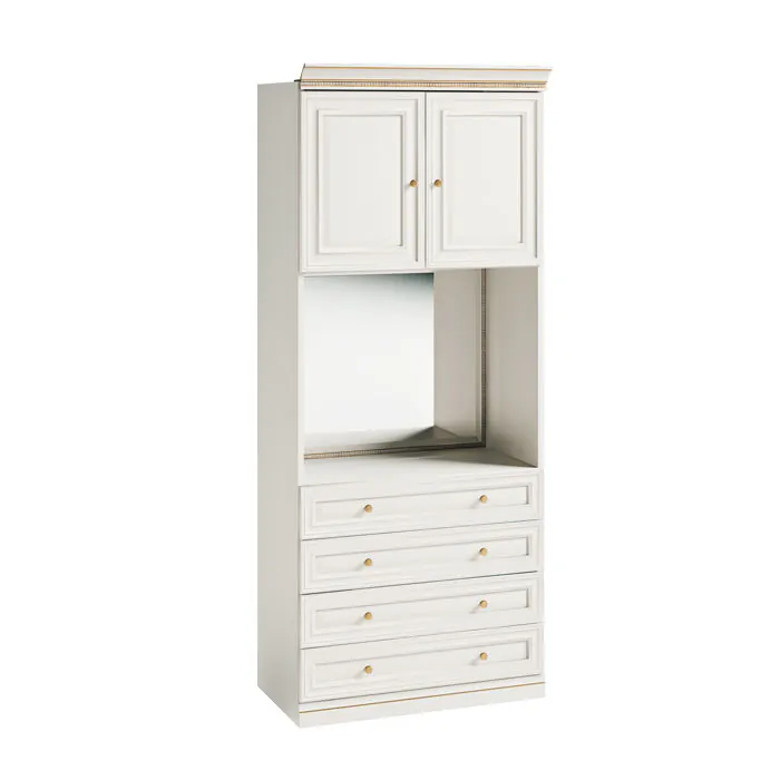 Vit Garderobsmodul 2D05/L Spegel Belysning - Monte Carlo