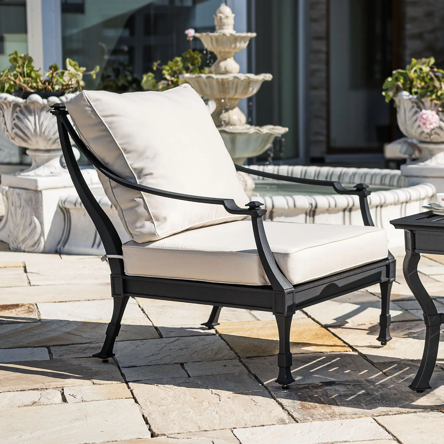 Loungegrupp Utomhus Svart Aluminium 5-pers - St Tropez