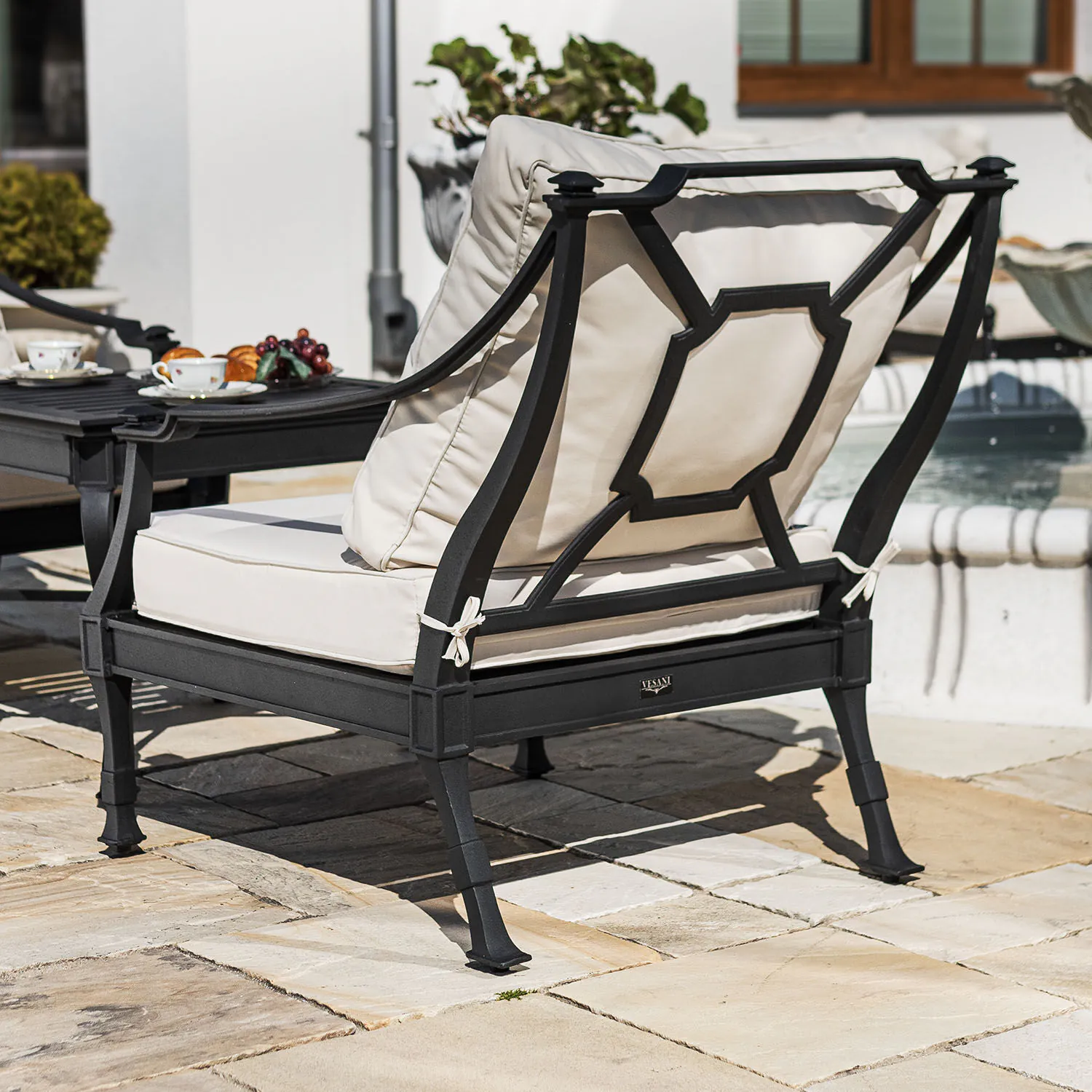 Loungegrupp Utomhus Svart Aluminium 5-pers - St Tropez