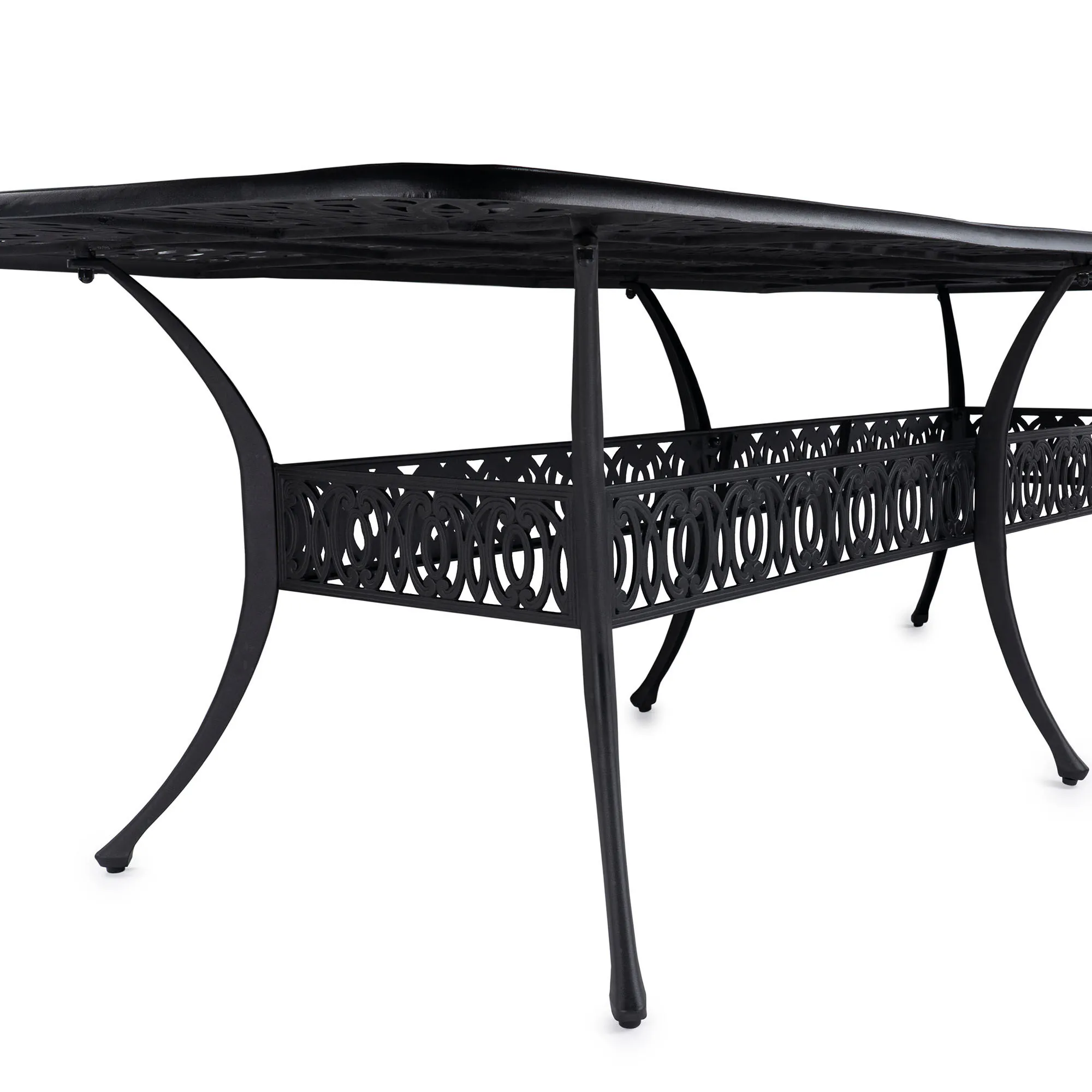 Matgrupp Utomhus 10 stolar Svart Aluminium - Toscana 280cm