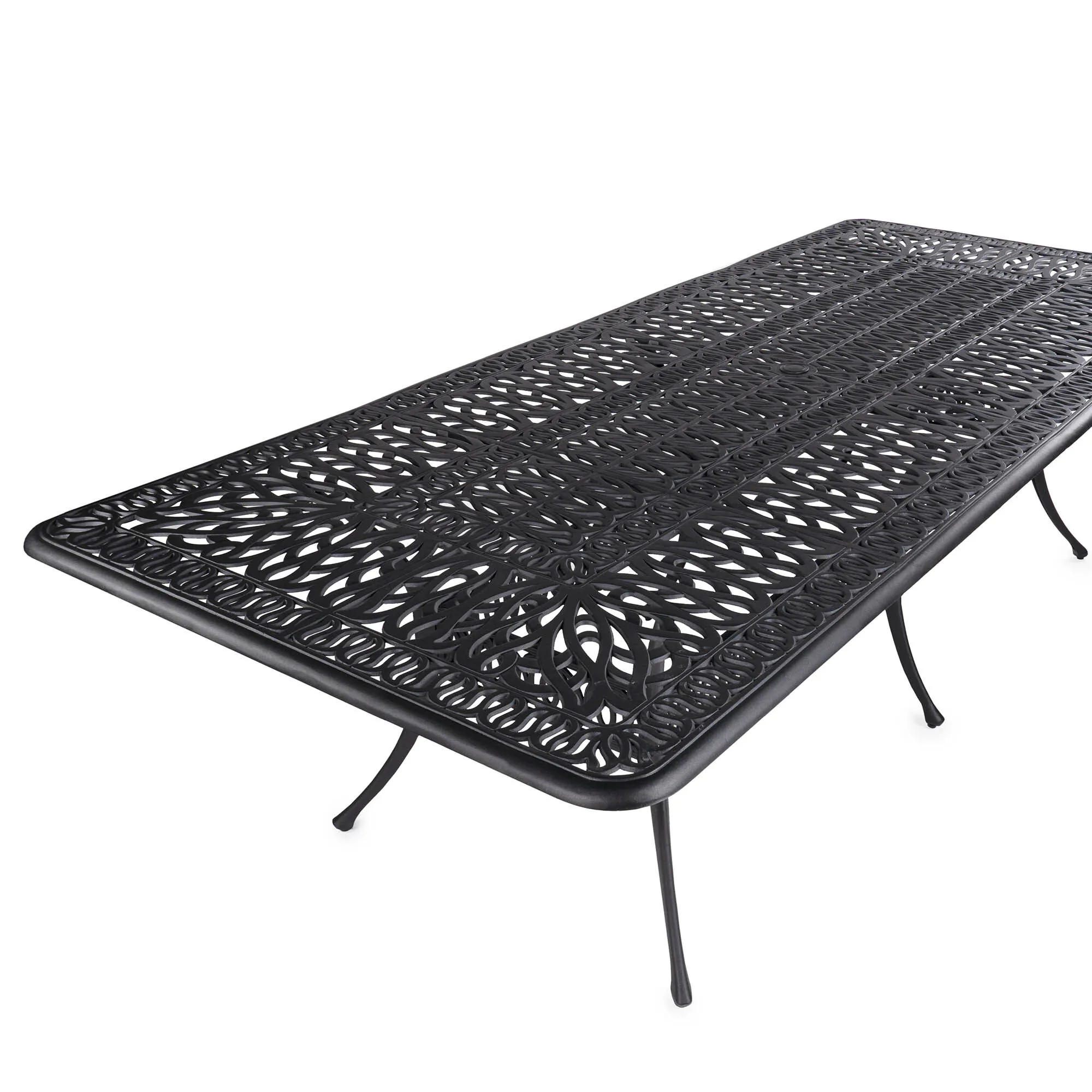 Matgrupp Utomhus 10 stolar Svart Aluminium - Toscana 280cm