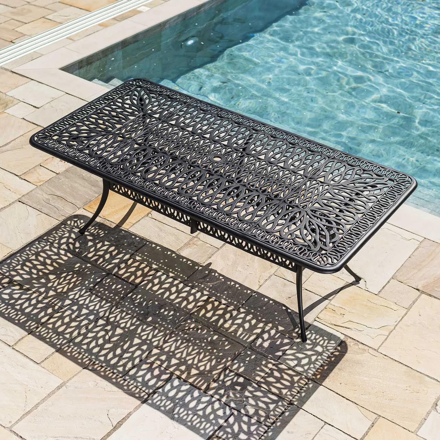 Matgrupp Utomhus 8 stolar Svart Aluminium - Sorrento 212cm
