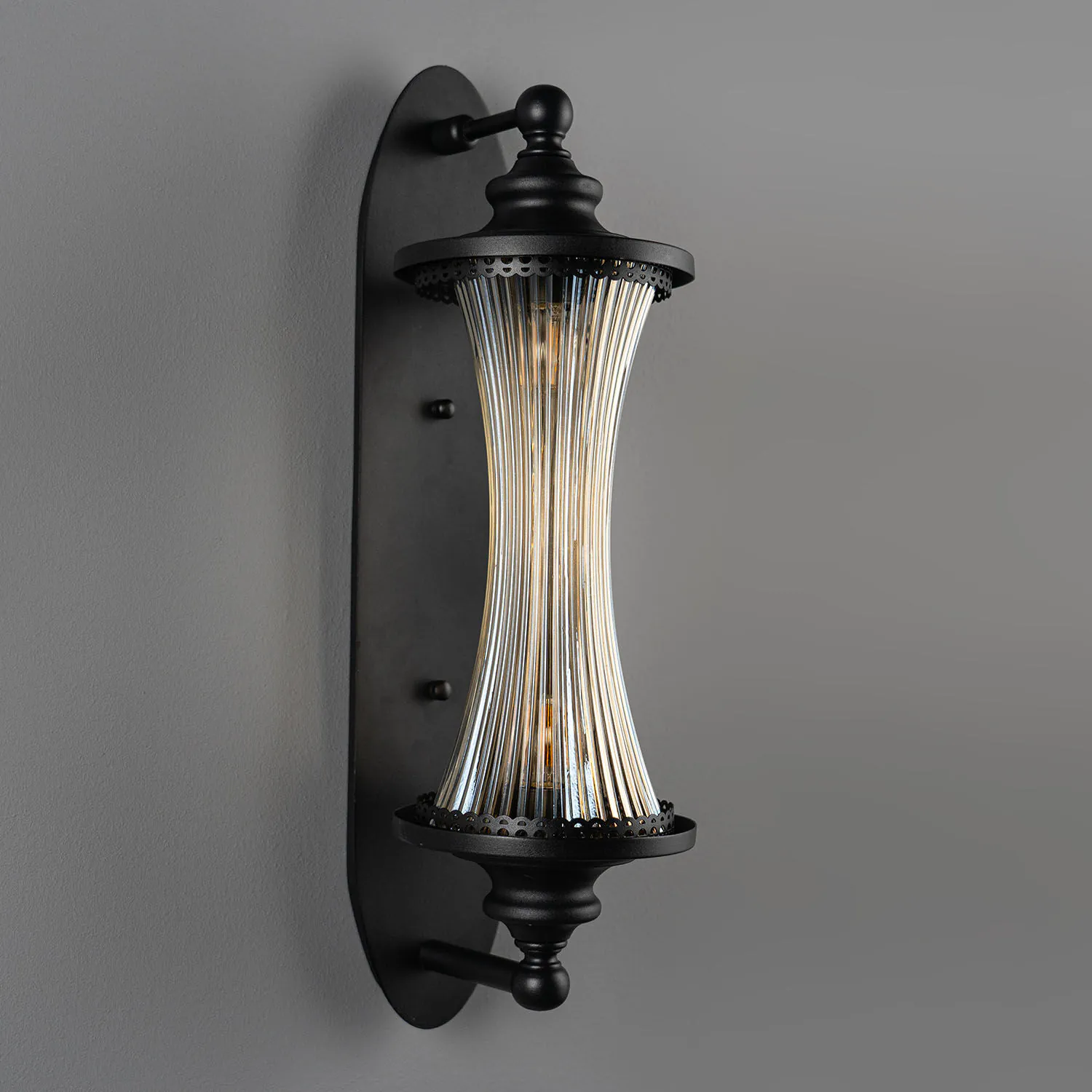 Vägglampa Utomhus Gammaldags Svart H51cm - Liverpool