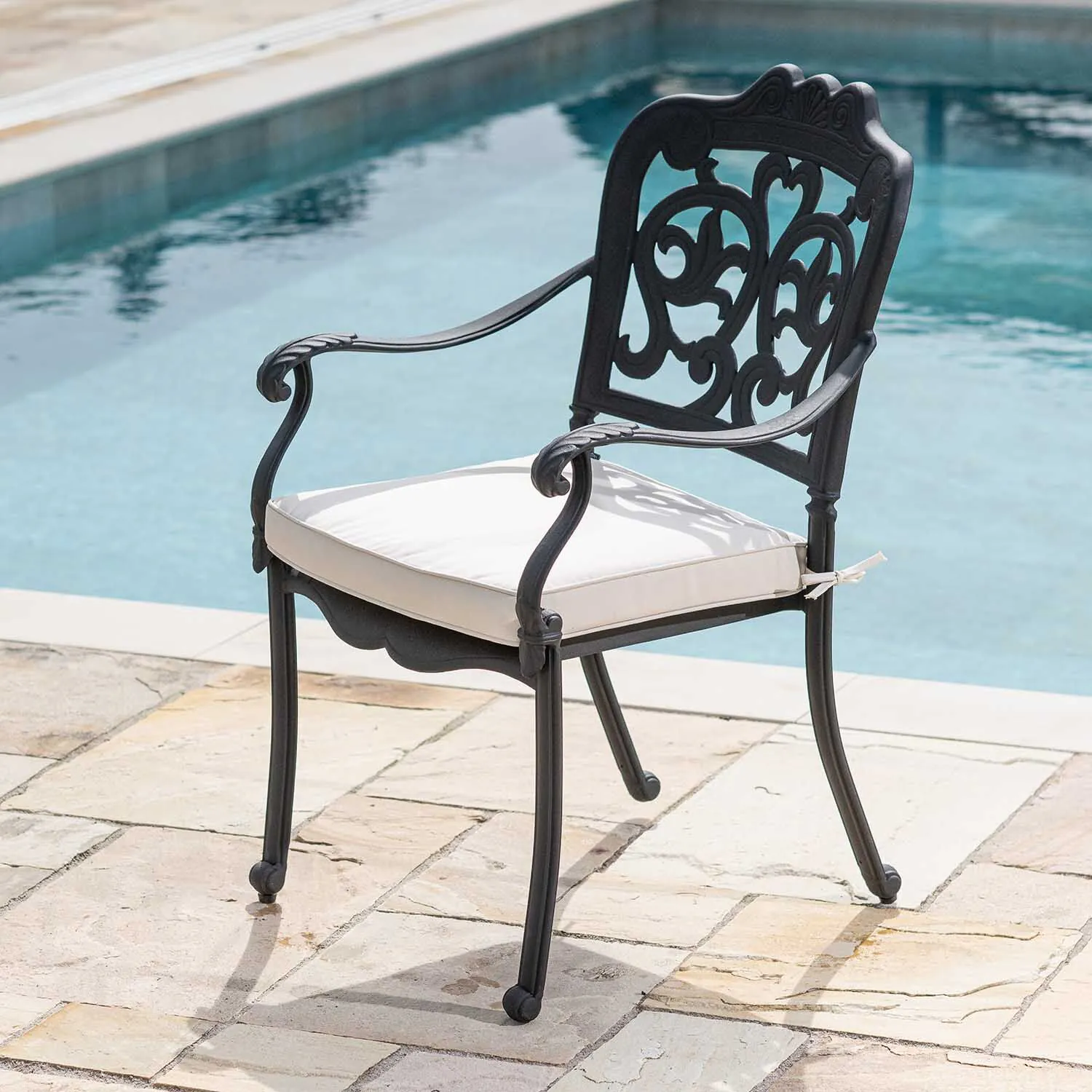 Matstol Utomhus 2-pack Svart Aluminium Toscana