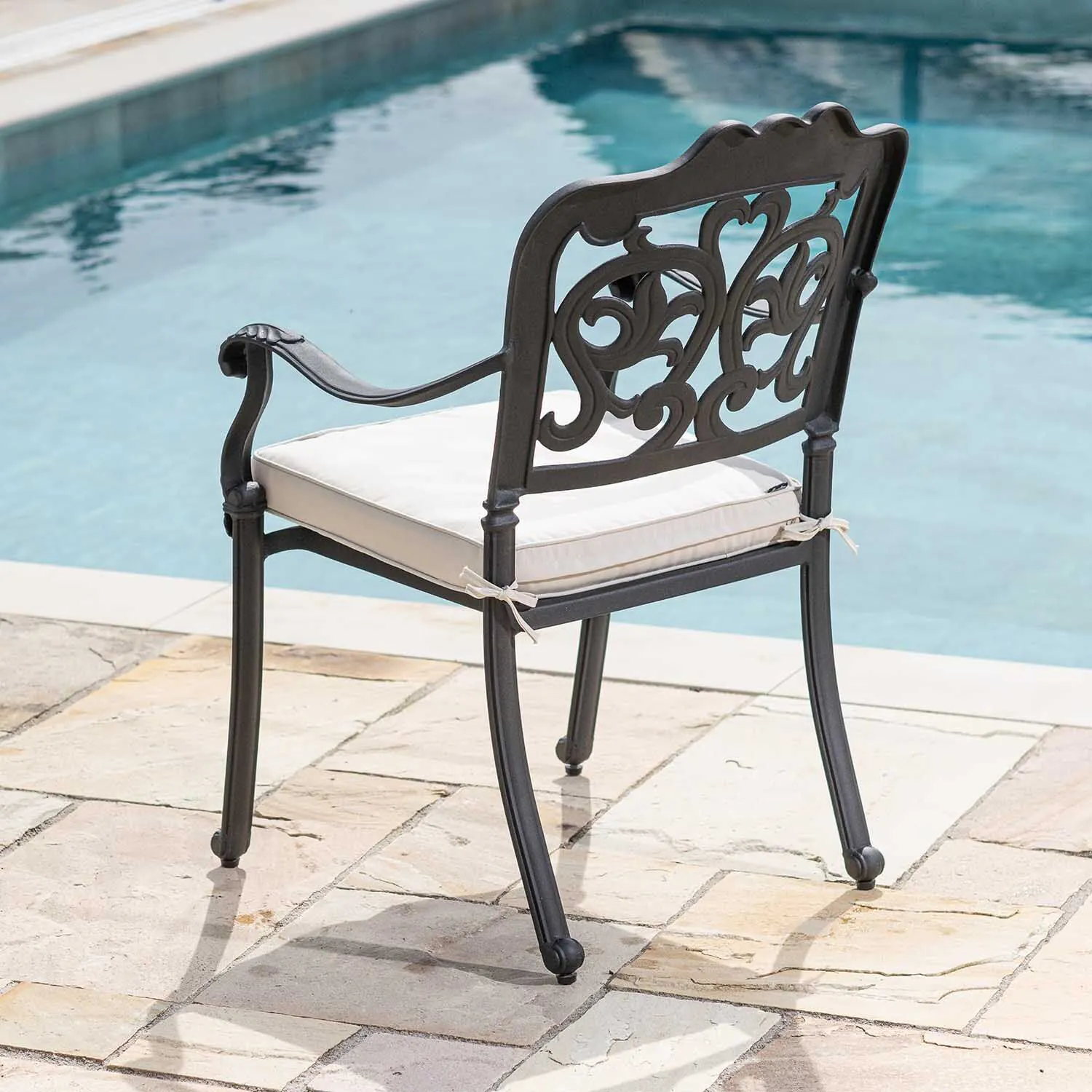 Matstol Utomhus 2-pack Svart Aluminium Toscana