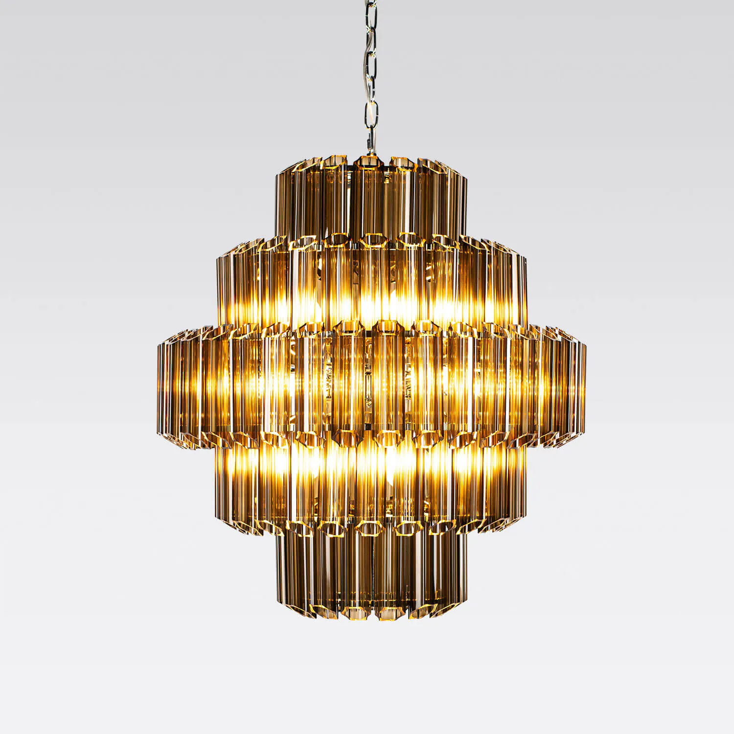 Kristallkrona Ø65cm Verona Krom/Cognac