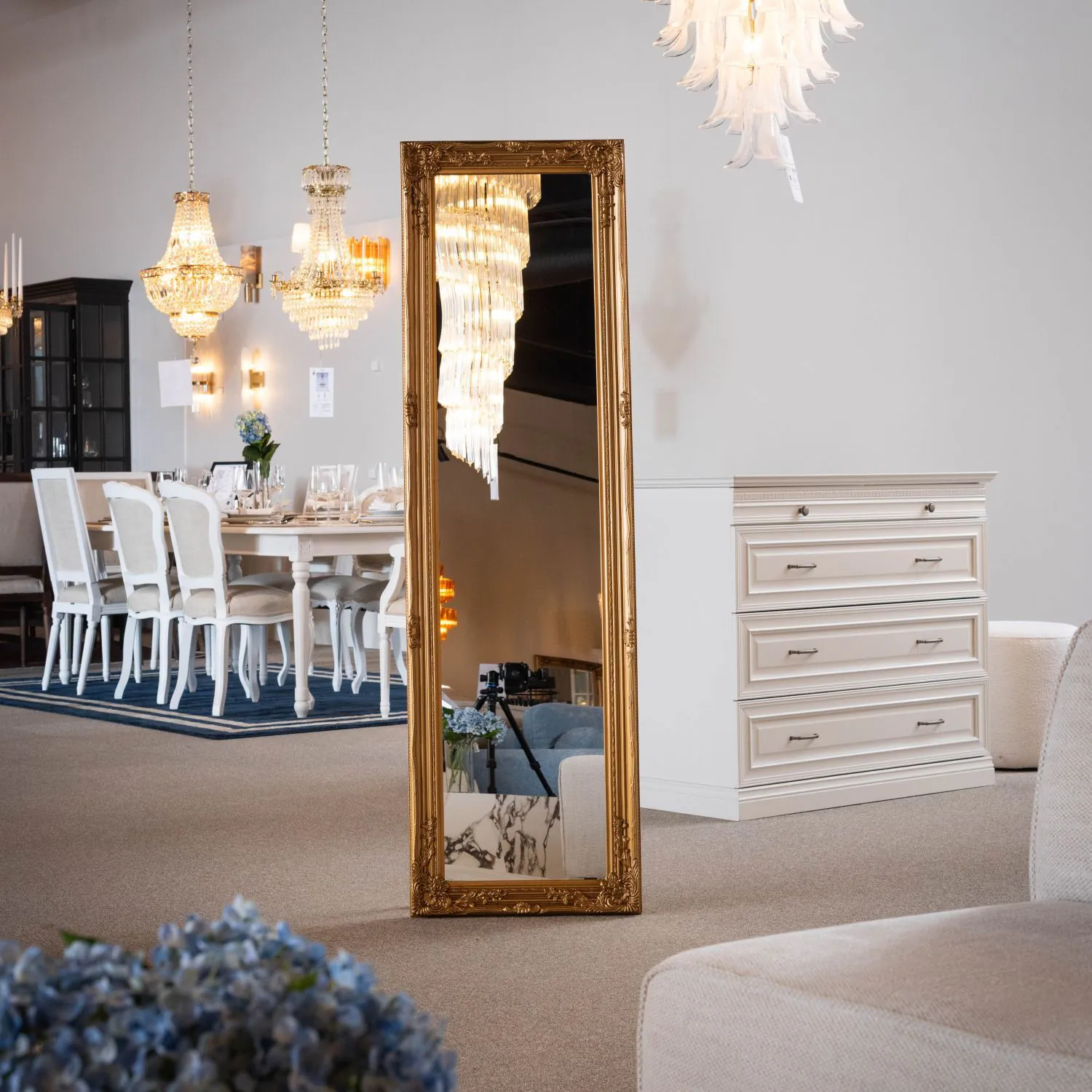 Golvspegel Guld 50x170cm Alfred