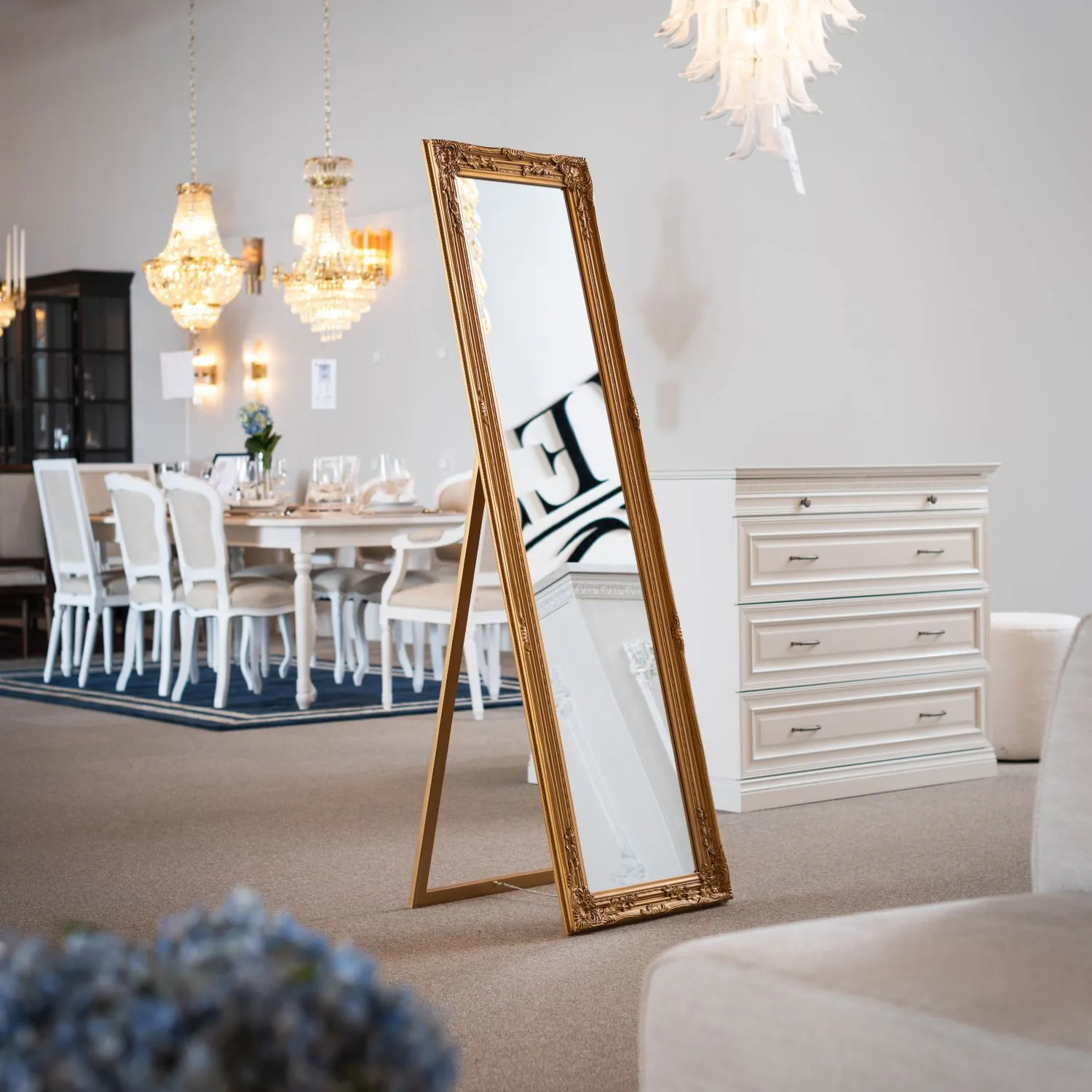 Golvspegel Guld 50x170cm Alfred