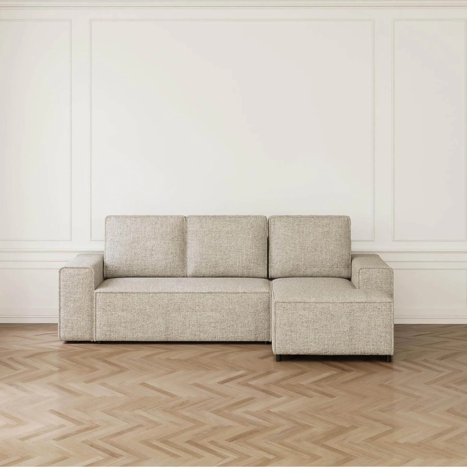 Bäddsoffa Divan Höger 255cm Grå - Sydney