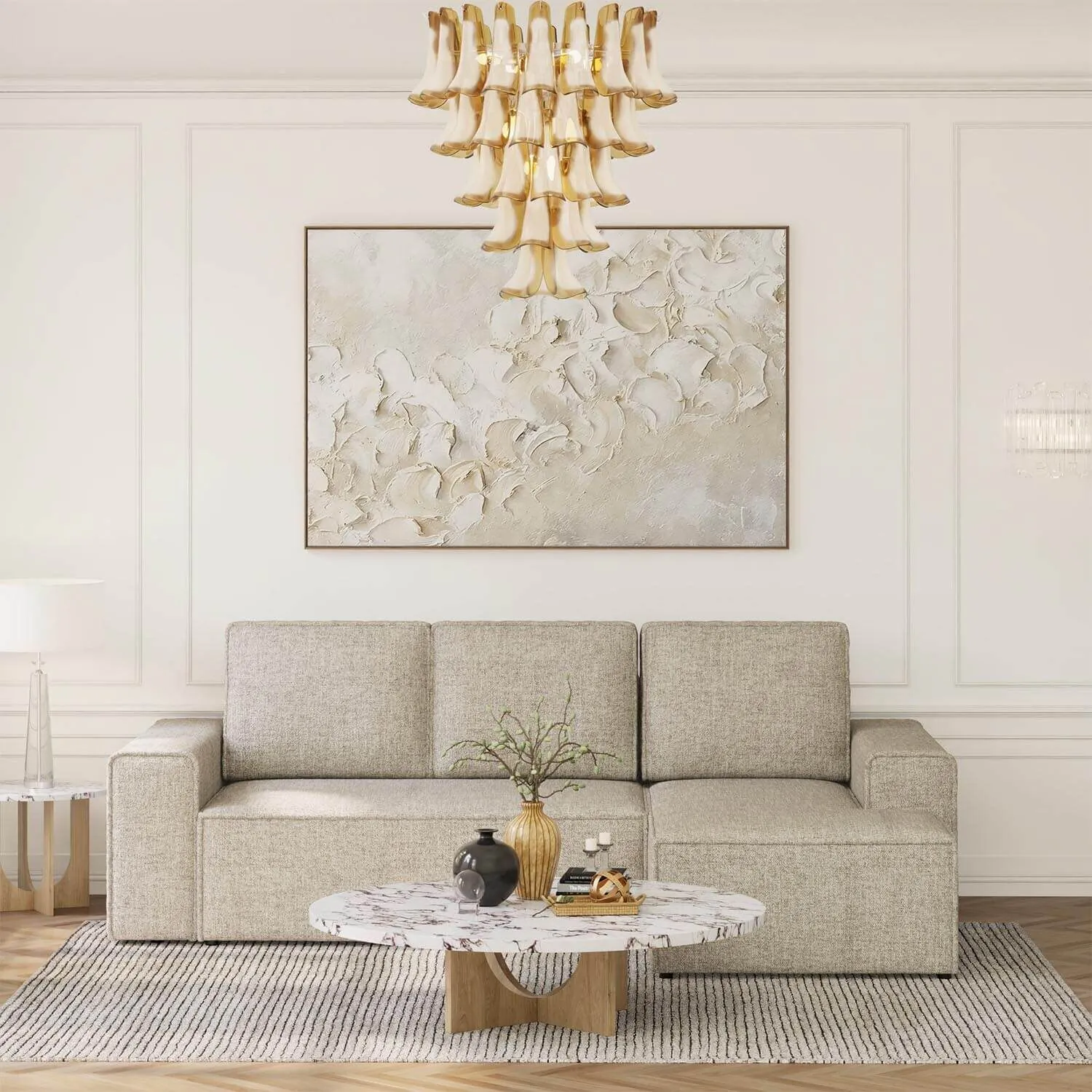 Bäddsoffa Divan Höger 255cm Grå - Sydney