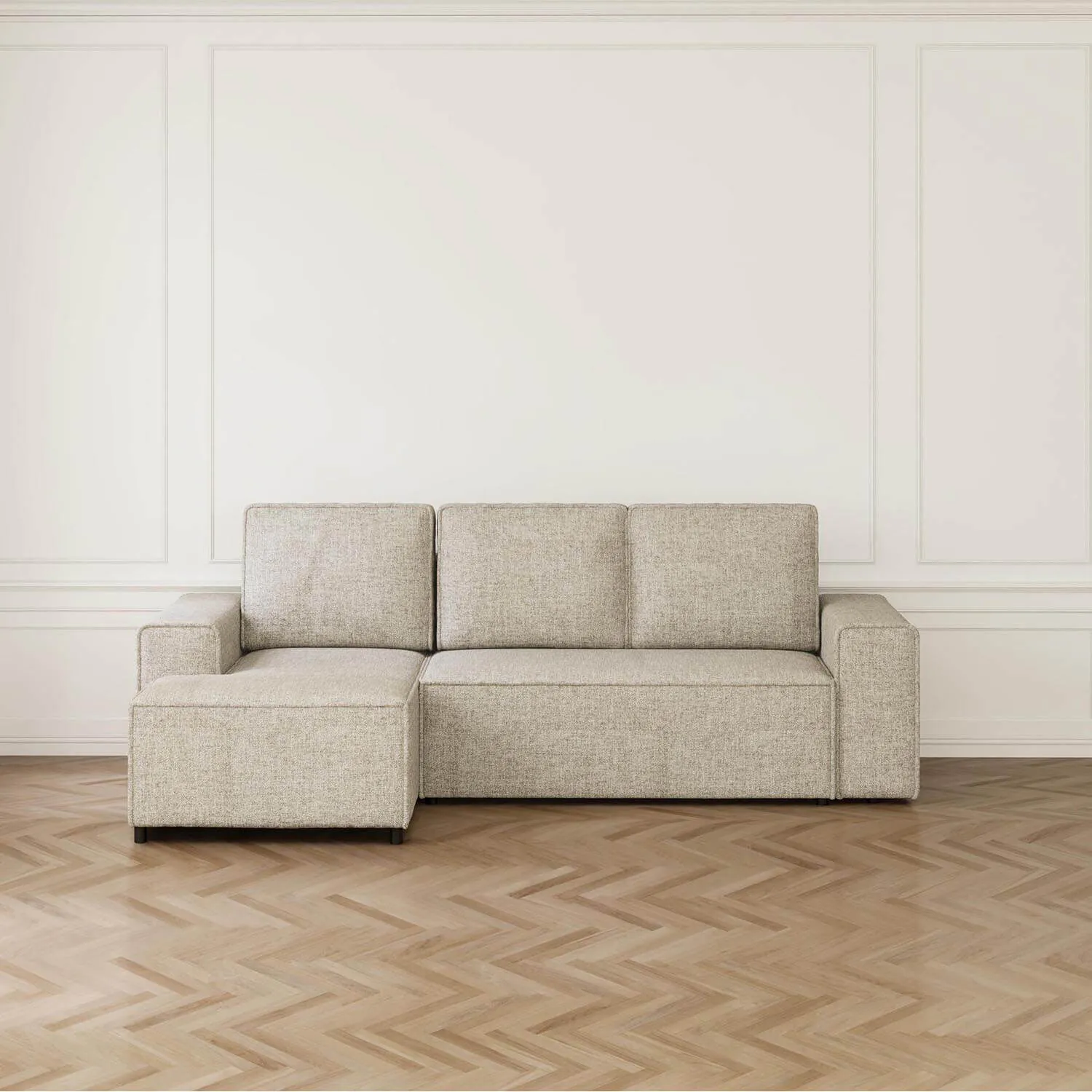 Bäddsoffa Divan Vänster 255cm Grå - Sydney