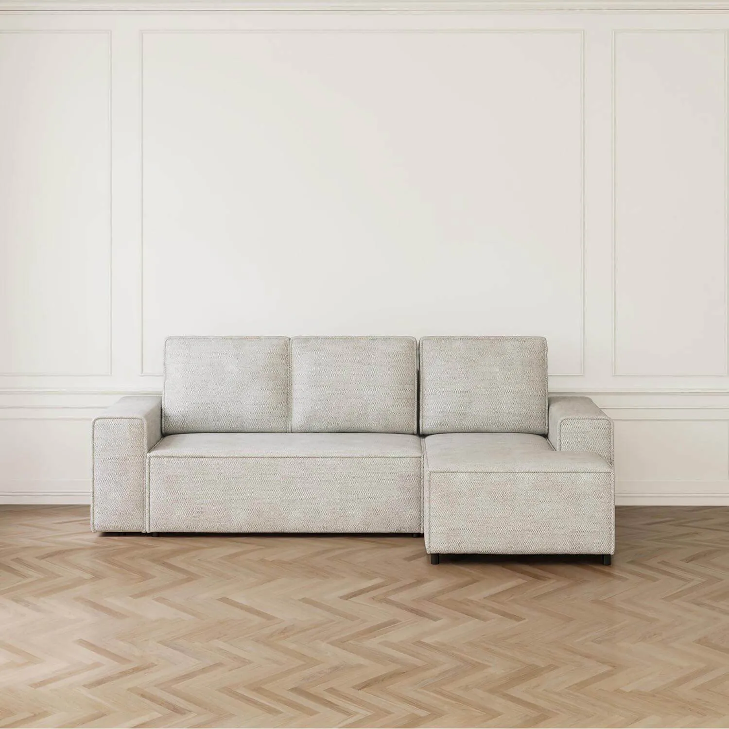 Bäddsoffa Divan Höger 255cm Greige - Sydney