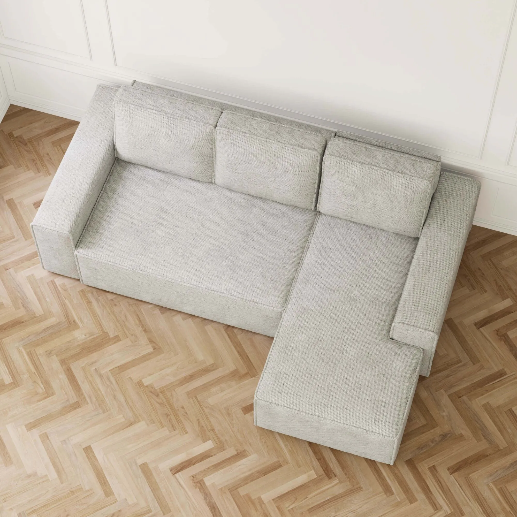 Bäddsoffa Divan Höger 255cm Greige - Sydney