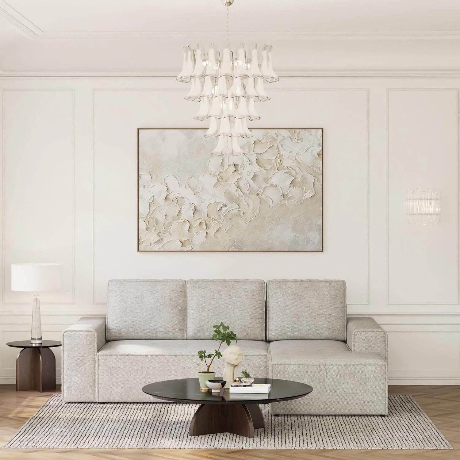 Bäddsoffa Divan Höger 255cm Greige - Sydney