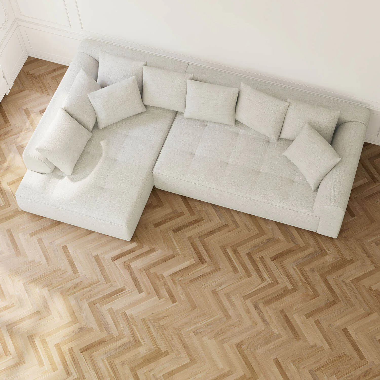Divansoffa Vänster 325cm Greige - Beverly Hills
