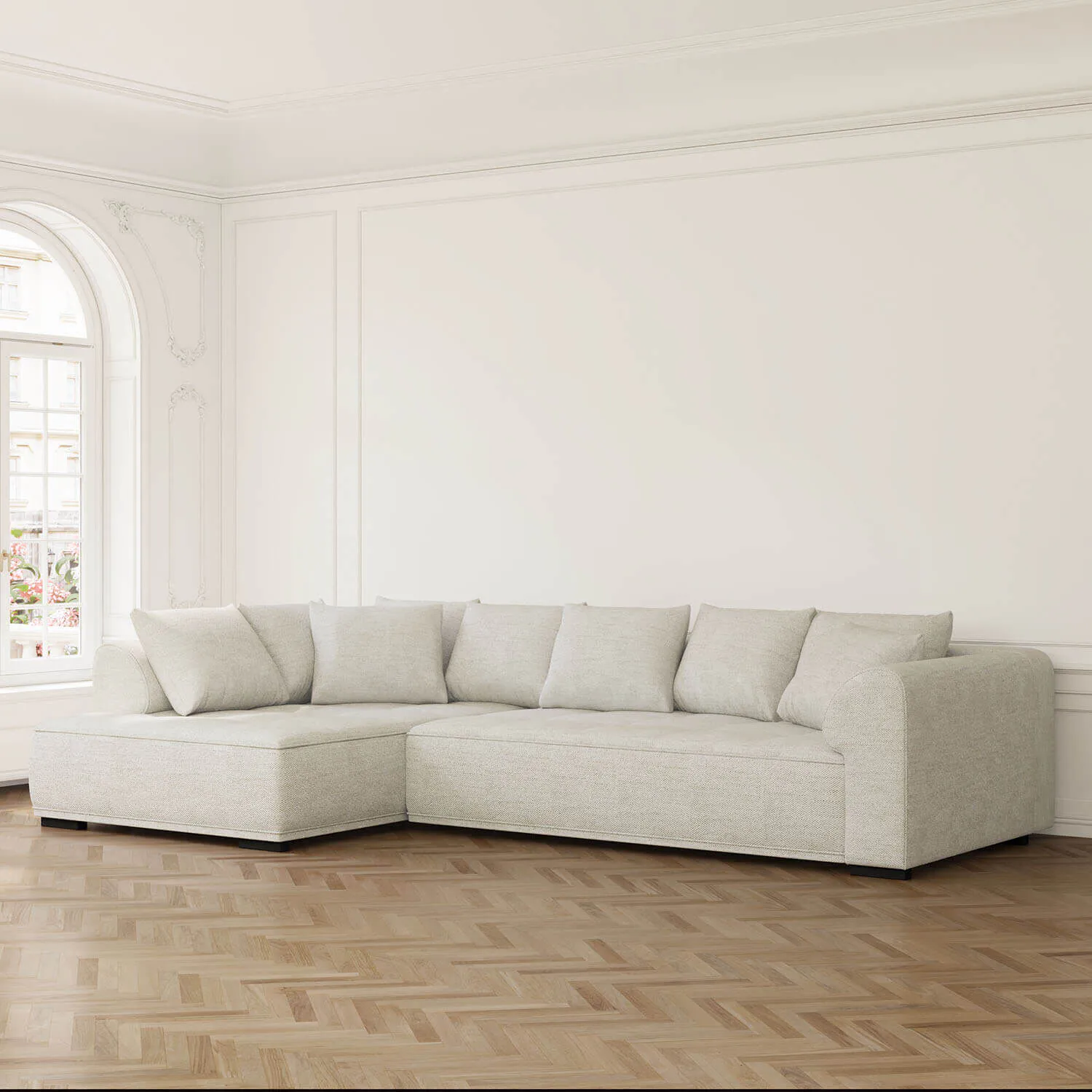 Divansoffa Vänster 325cm Greige - Beverly Hills