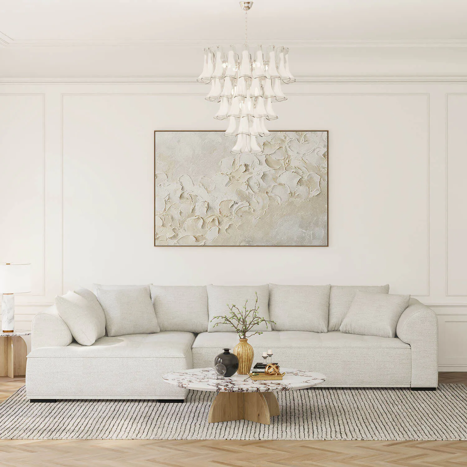 Divansoffa Vänster 325cm Greige - Beverly Hills