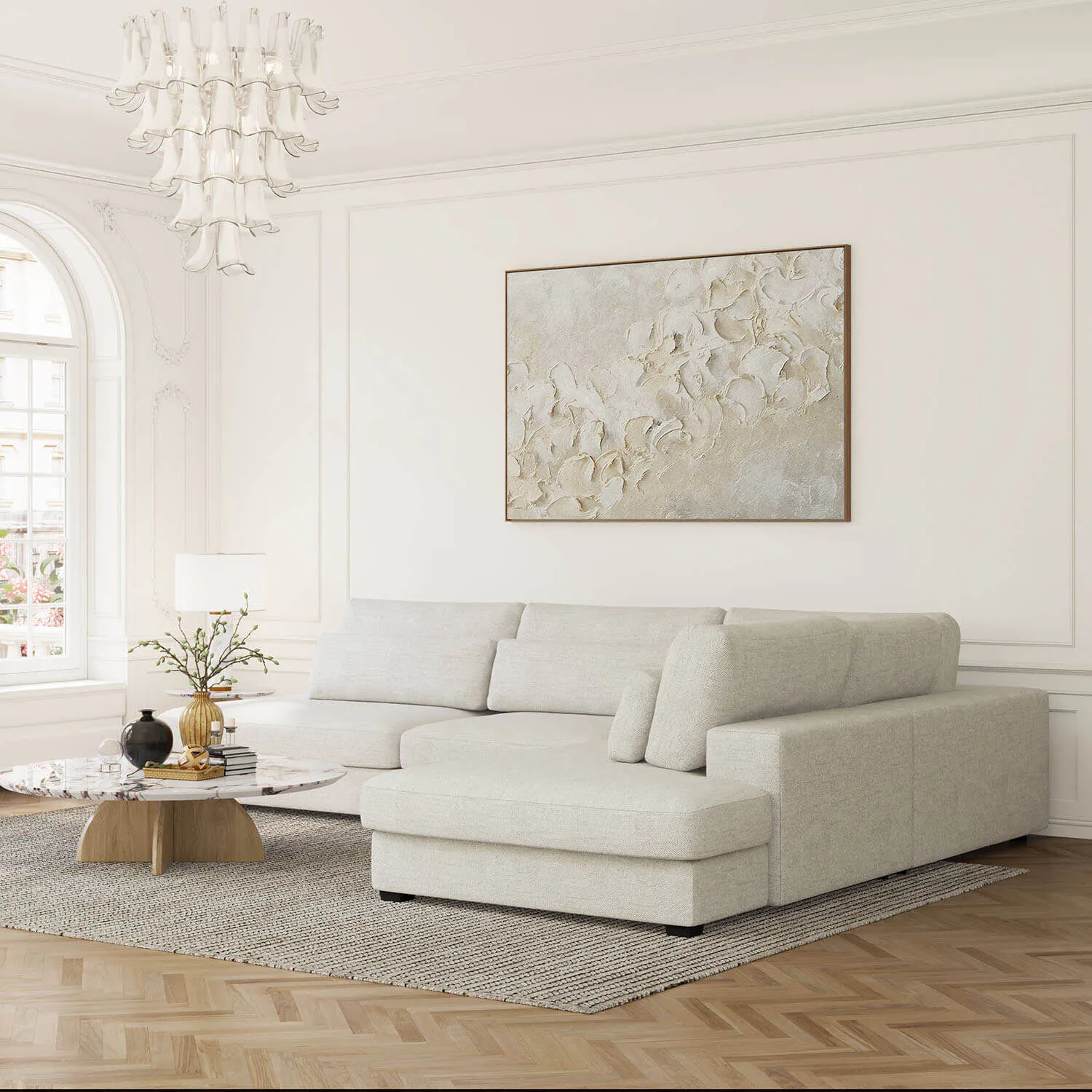 Hörnsoffa 332x244cm Höger Greige - Montecito