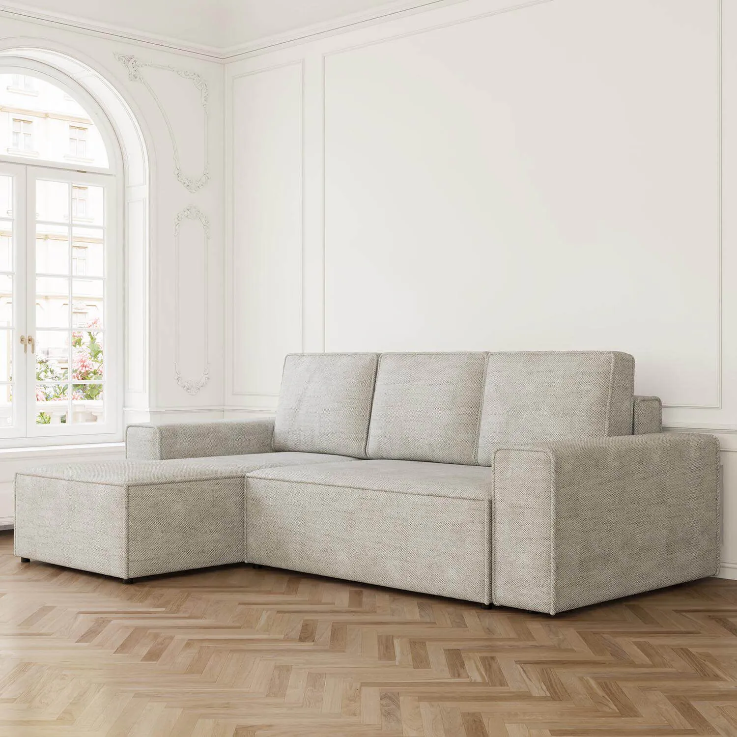 Bäddsoffa Divan Vänster 255cm Greige - Sydney