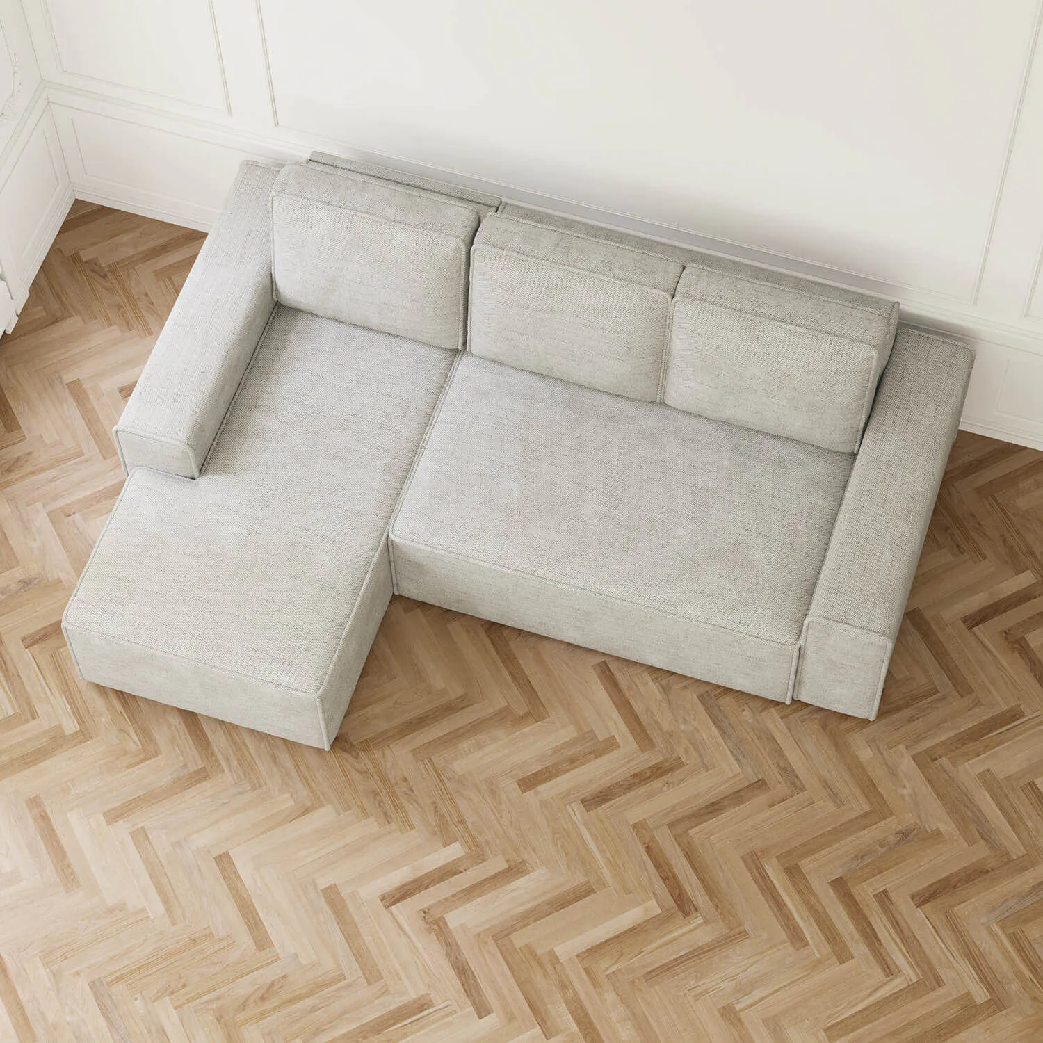 Bäddsoffa Divan Vänster 255cm Greige - Sydney