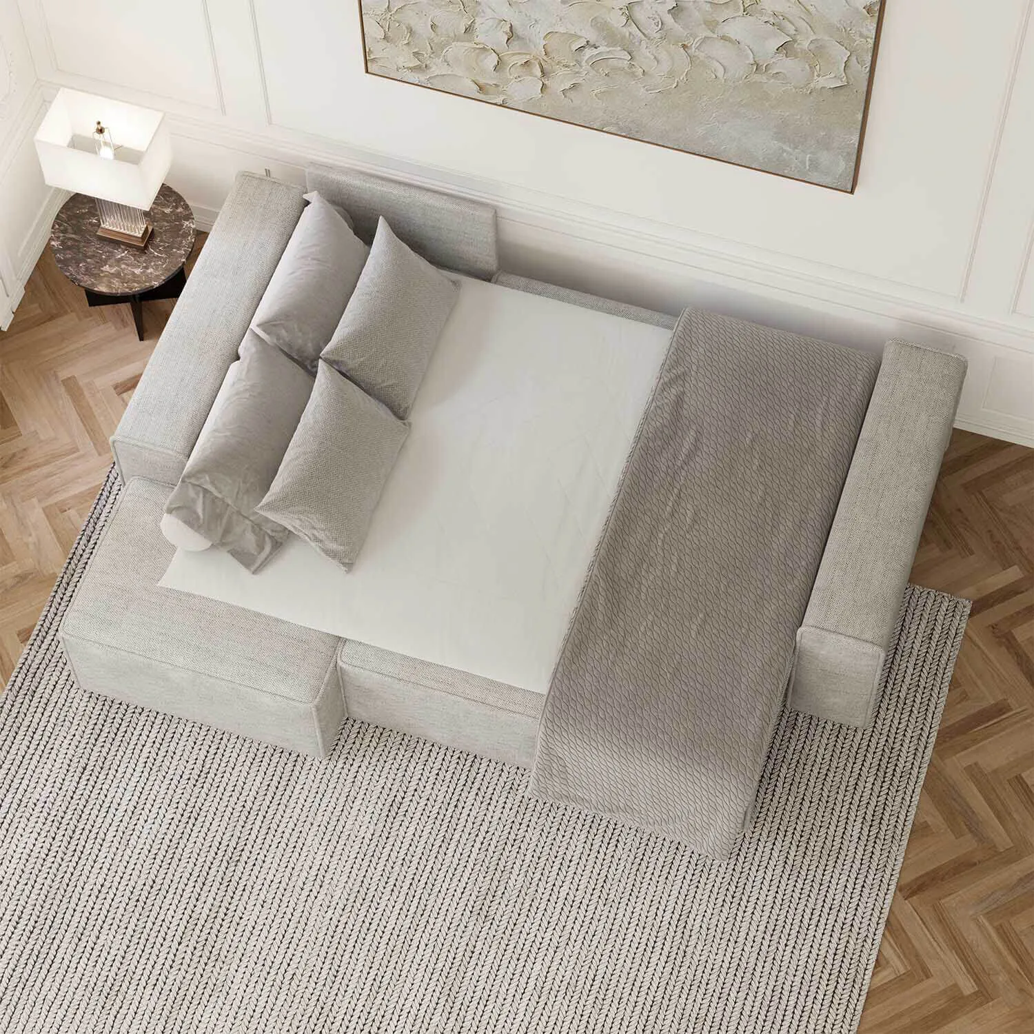 Bäddsoffa Divan Vänster 255cm Greige - Sydney
