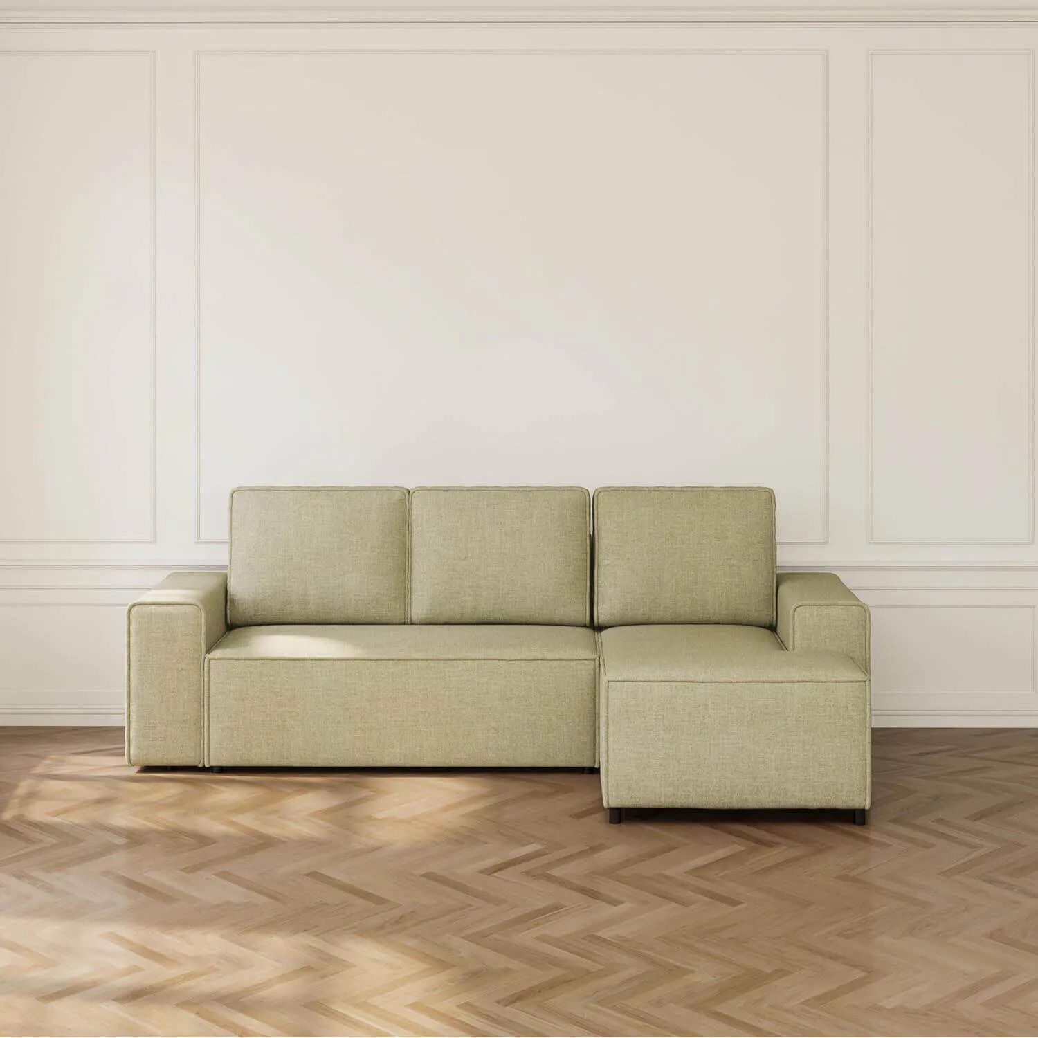 Bäddsoffa Divan Höger 255cm Grön - Sydney