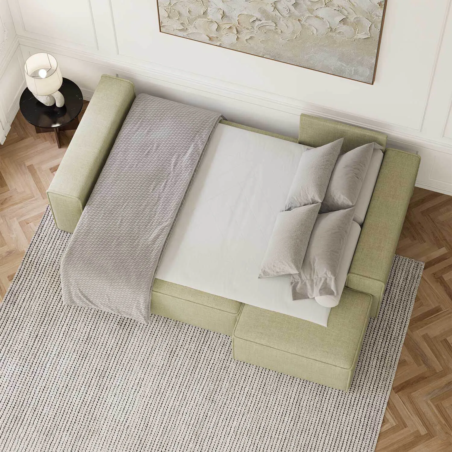 Bäddsoffa Divan Höger 255cm Grön - Sydney
