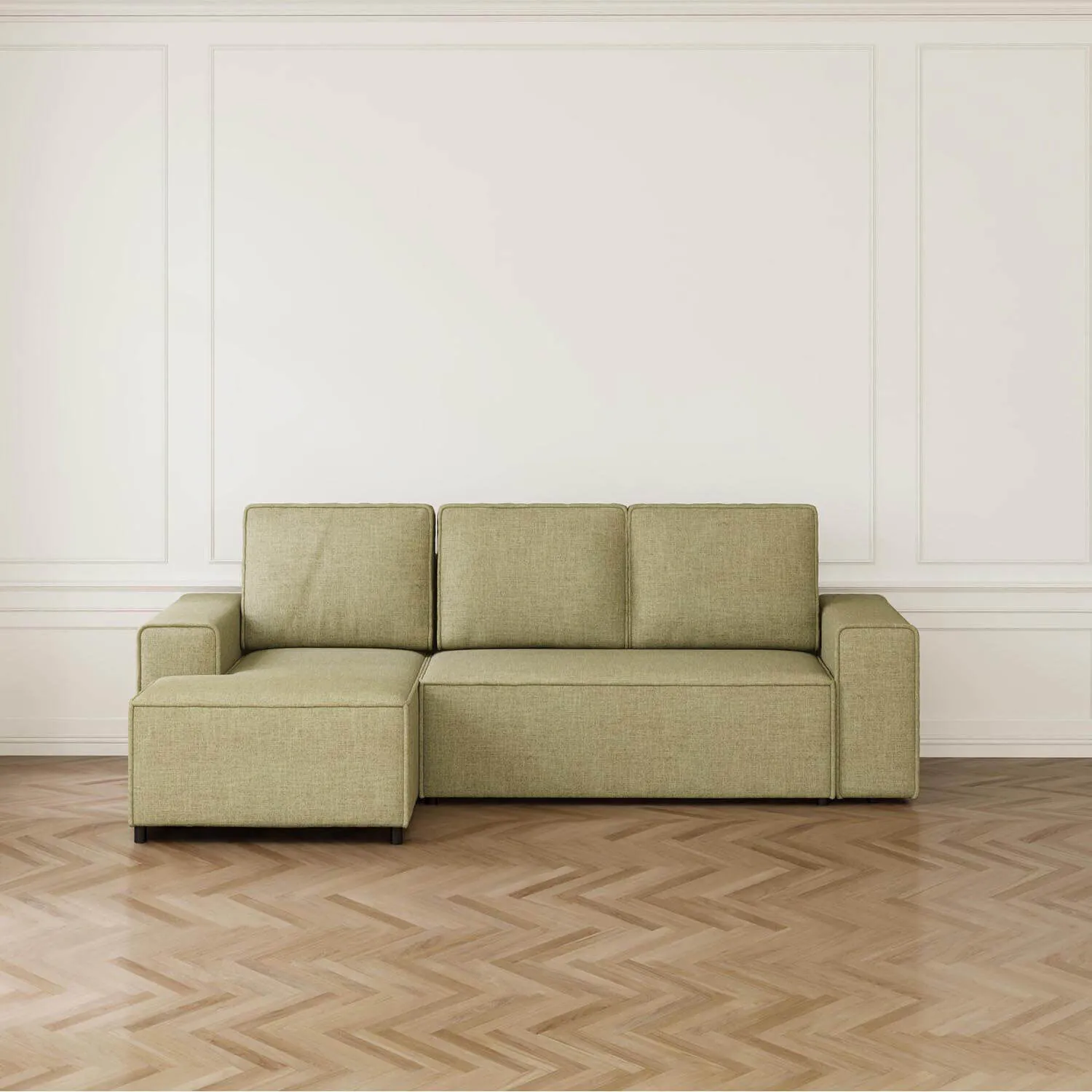 Bäddsoffa Divan Vänster 255cm Grön - Sydney