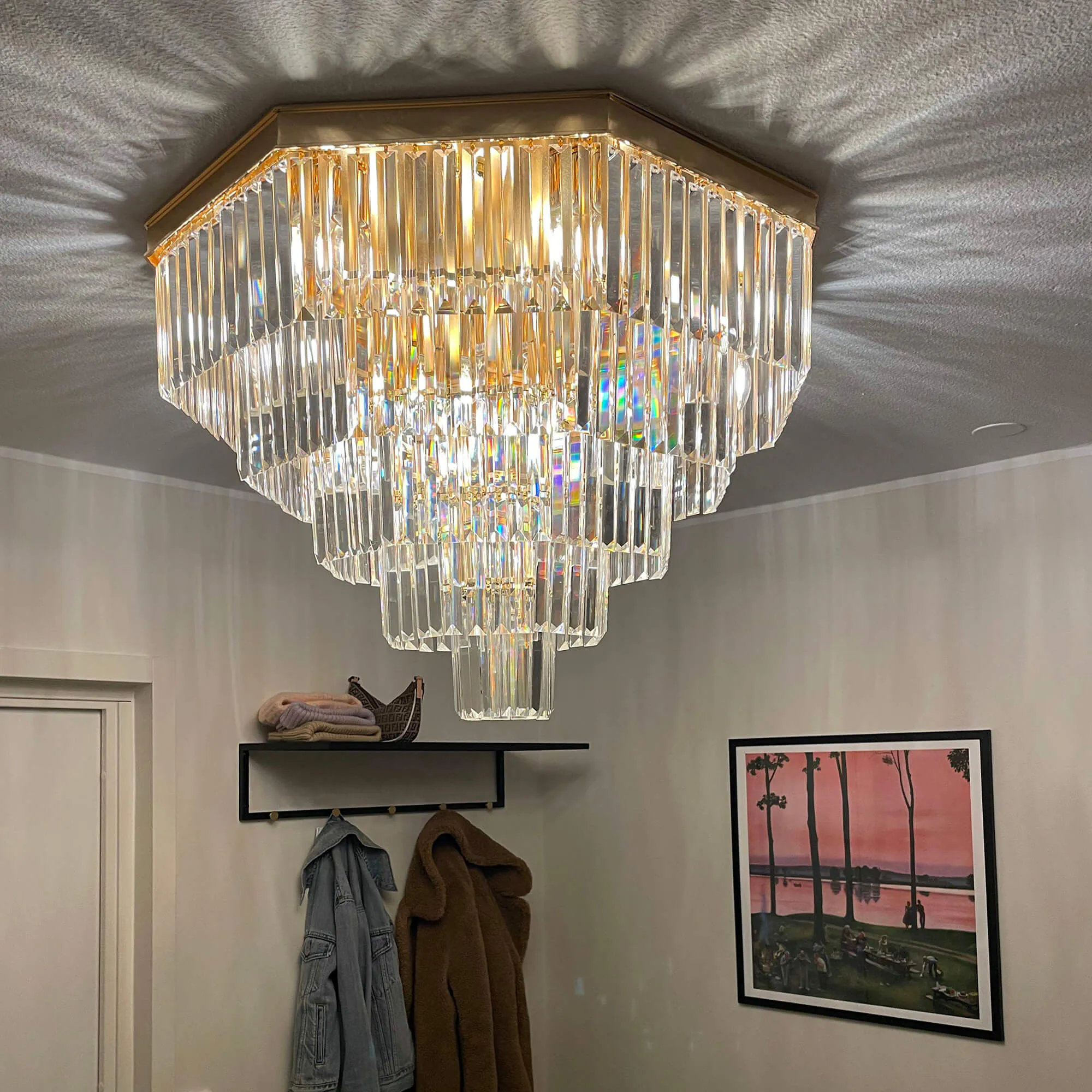Plafond Kristall Hannover Guld Ø 80cm