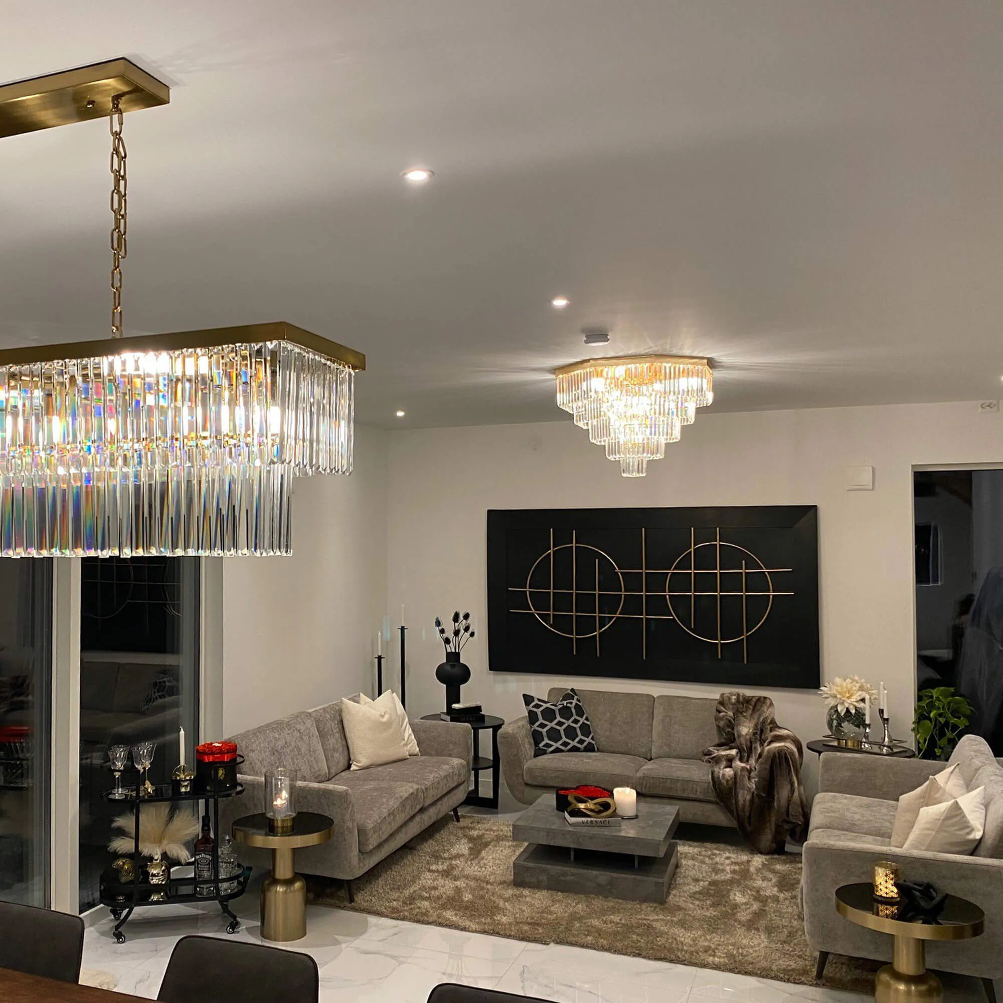 Plafond Kristall Hannover Guld Ø 80cm