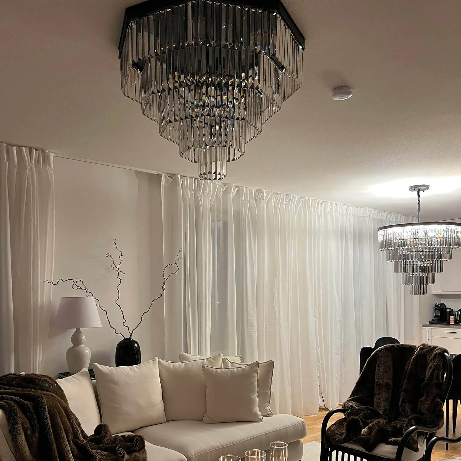 Plafond Kristall Hannover Svart Ø 80cm