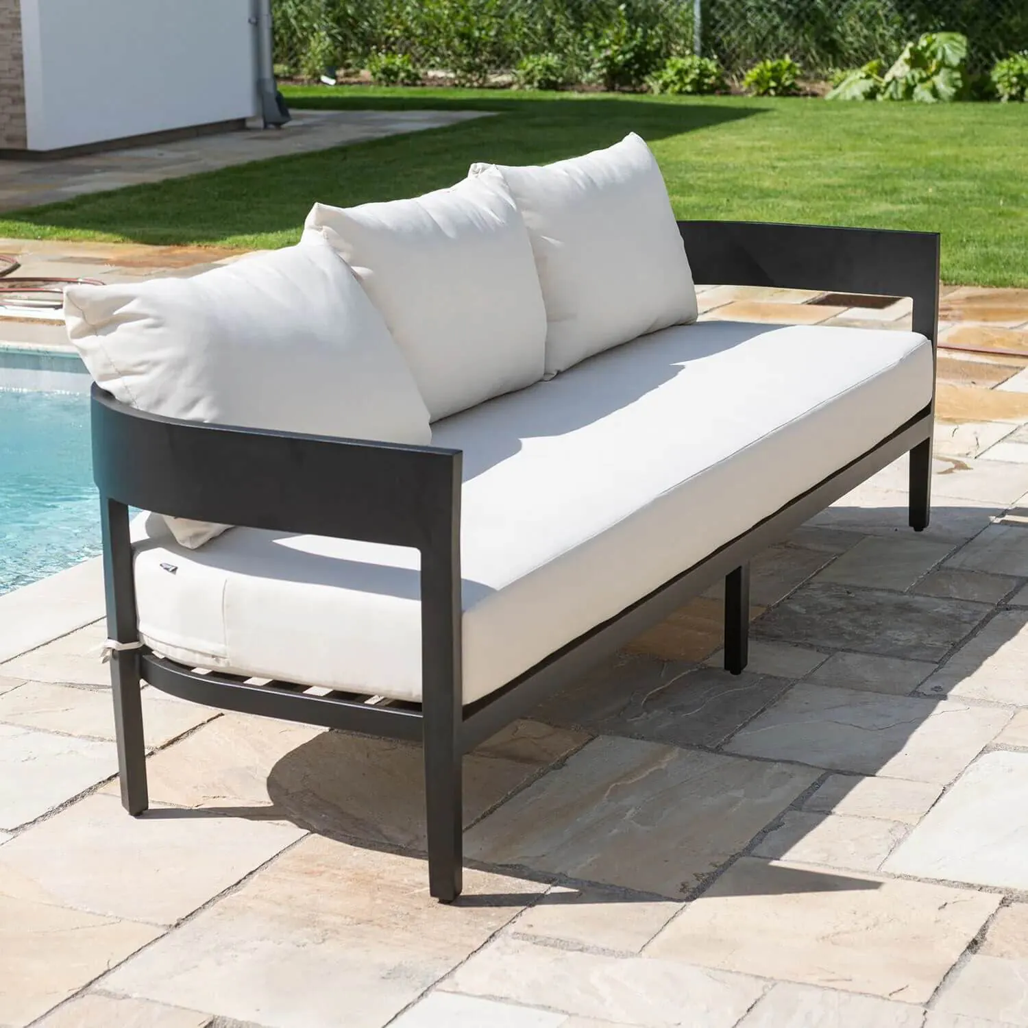 Loungegrupp 5-Pers Svart Aluminium - Ibiza