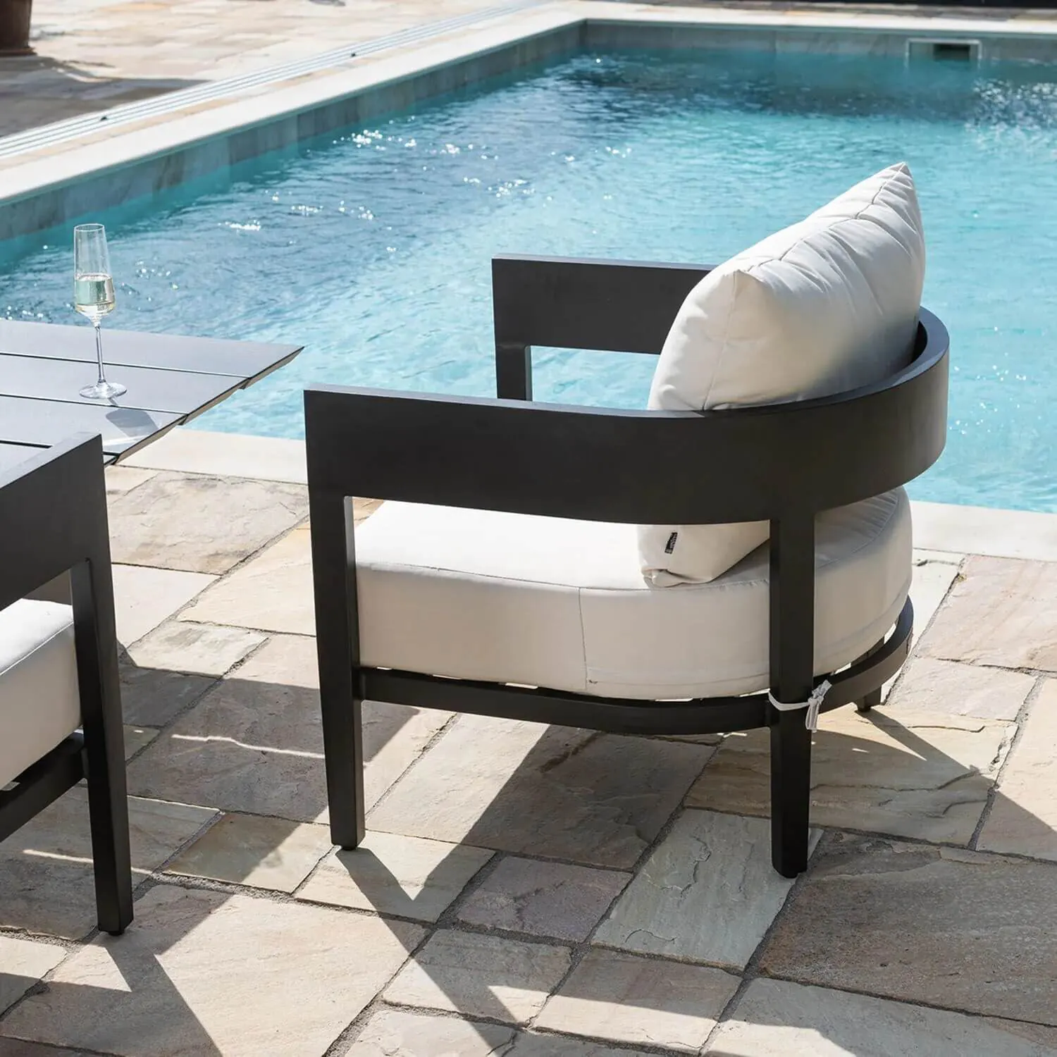 Loungegrupp 5-Pers Svart Aluminium - Ibiza