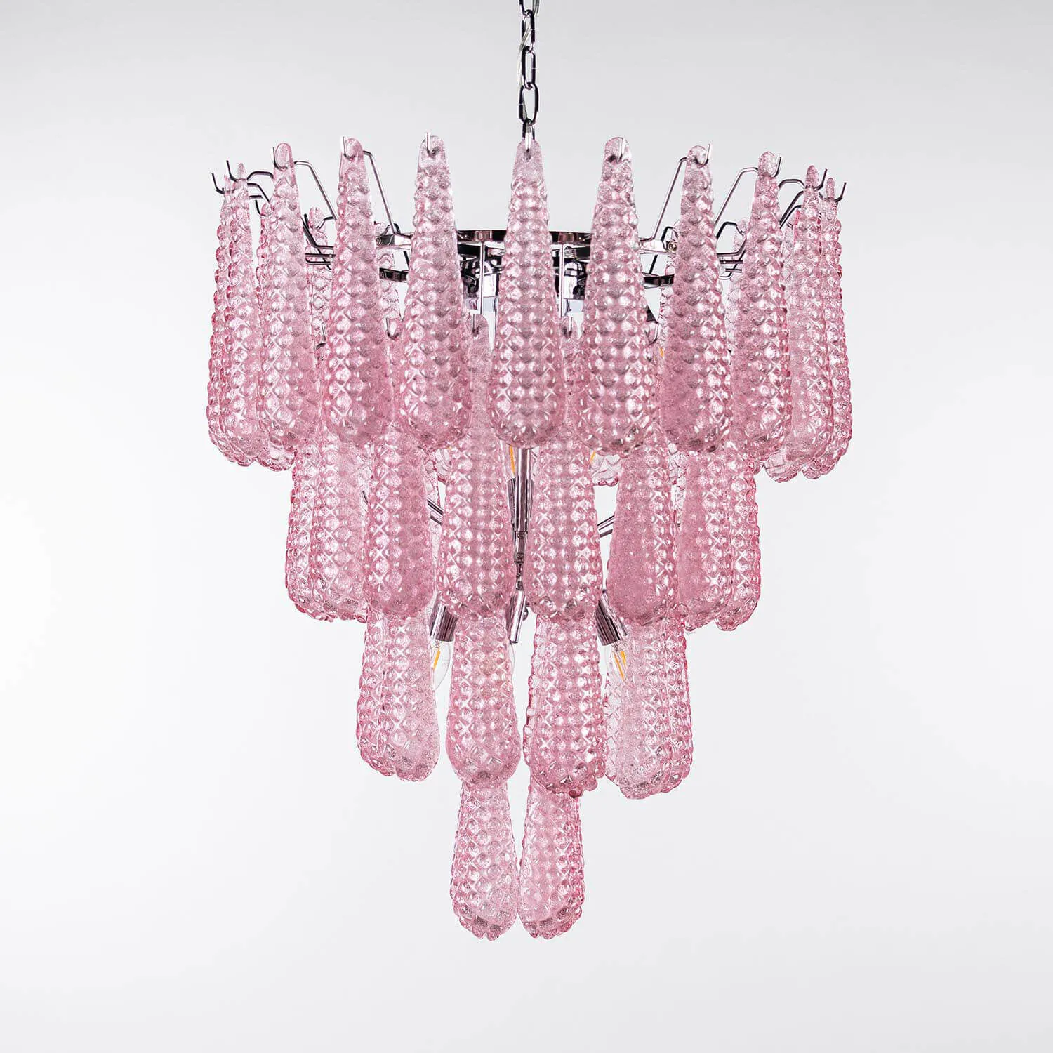 Kristallkrona Ø66xH75cm Krom/Rosa - Neapel
