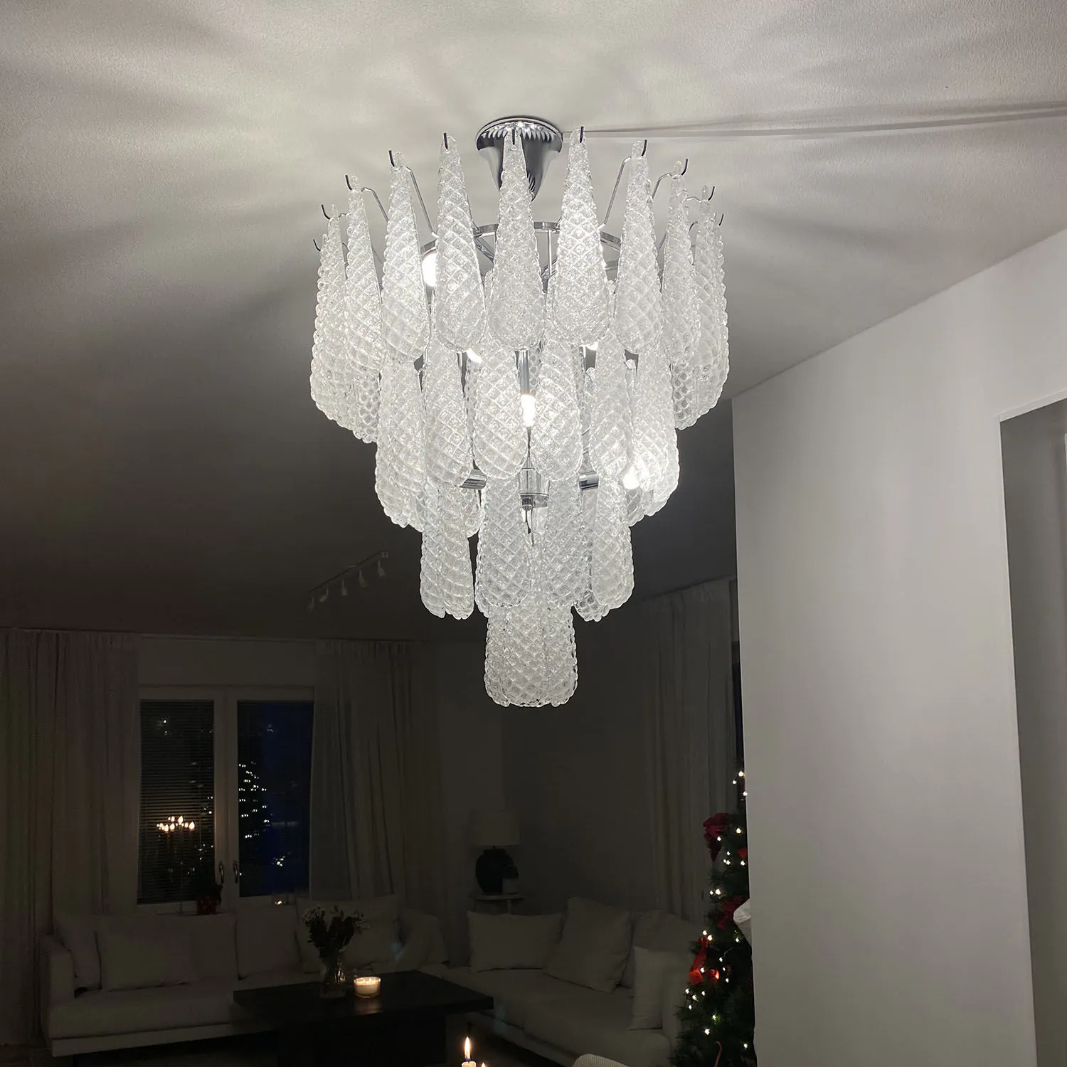 Kristallkrona Ø66xH75cm Krom/Klar - Neapel