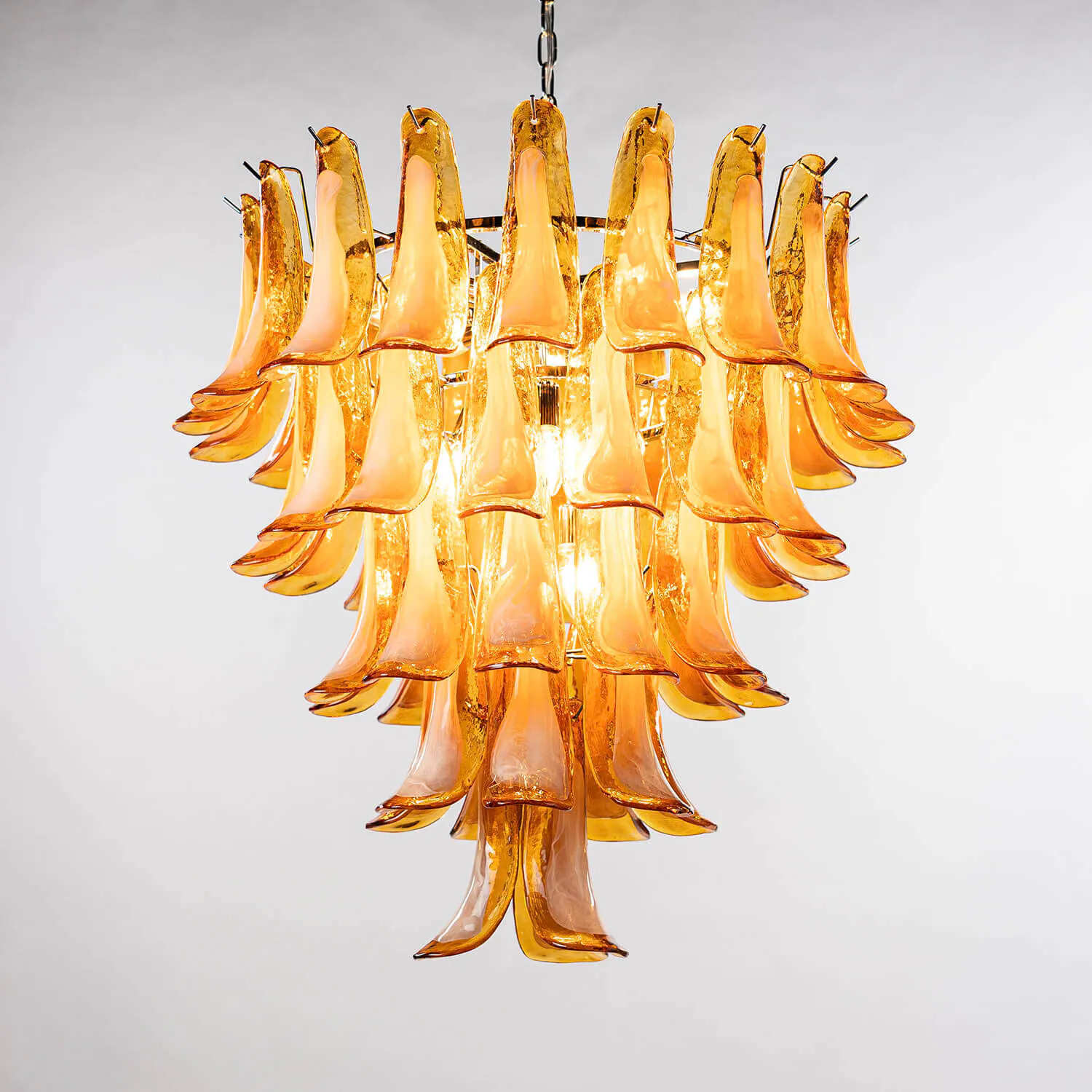 Kristallkrona Ø66xH75cm Amber/Krom - Livorno