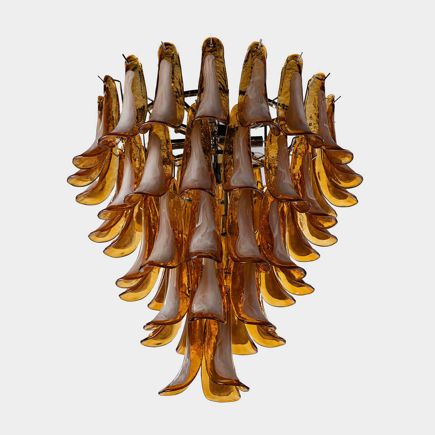 Kristallkrona Ø66xH75cm Amber/Krom - Livorno