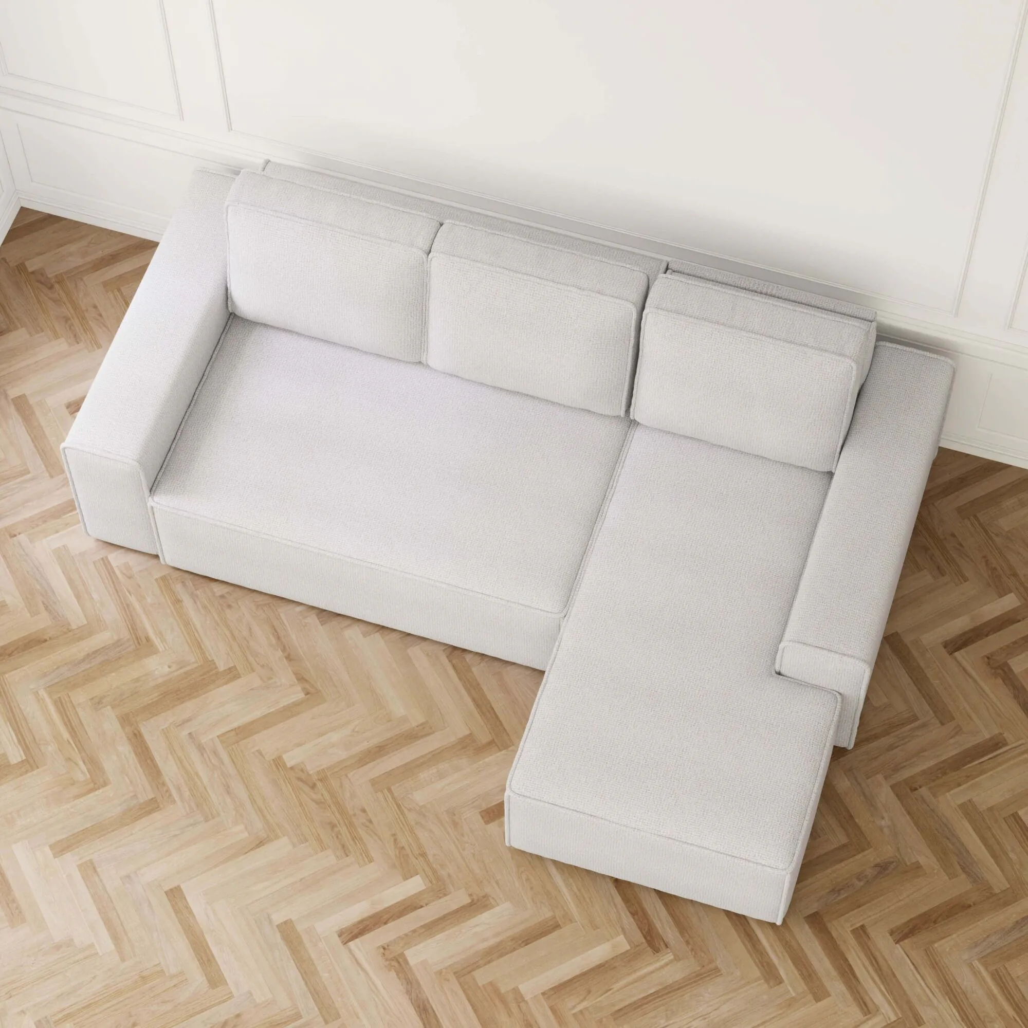 Bäddsoffa Divan Höger 255cm Ivory - Sydney